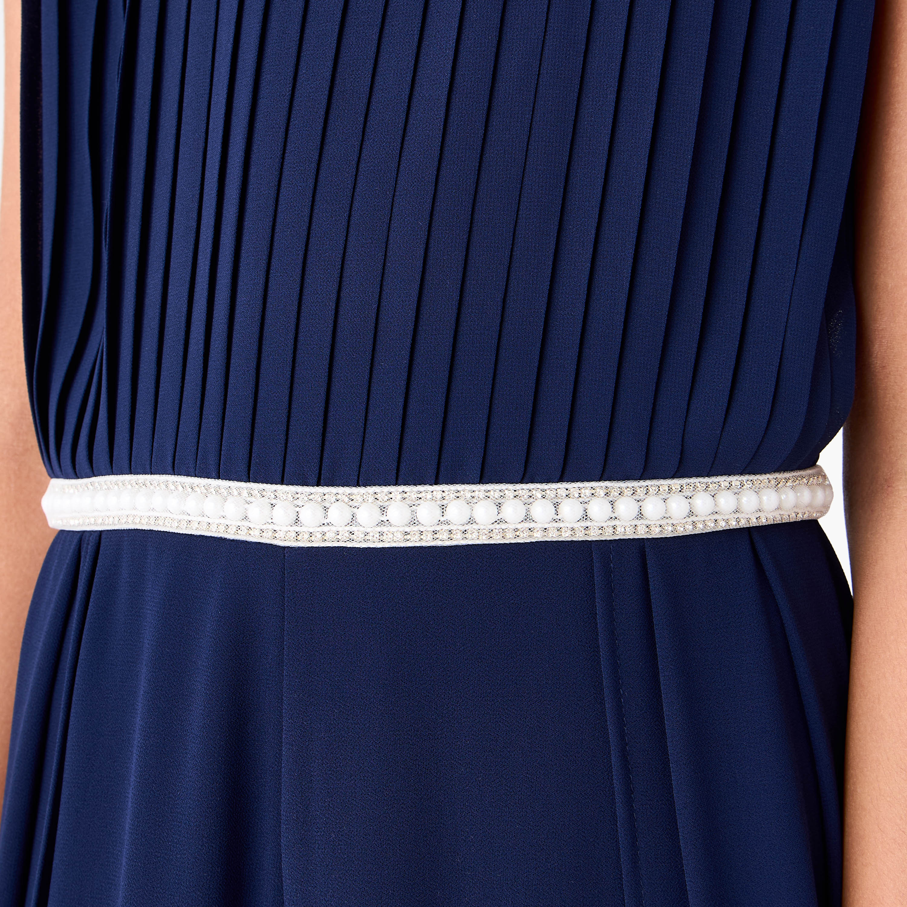 Juniors Round Neck Sleeveless Jumpsuit with Lace Detail-girls-clothing-dressesandjumpsuits-image-5