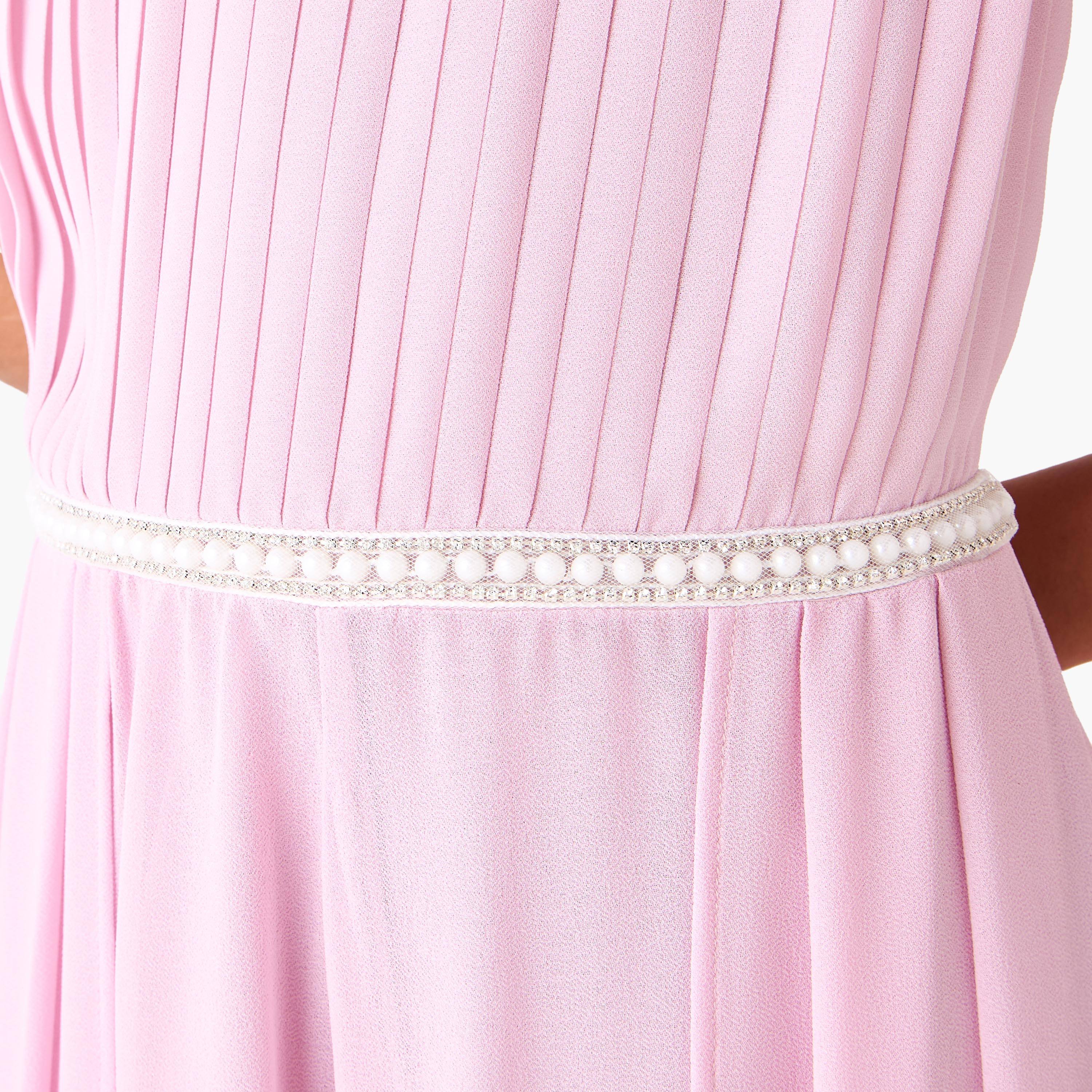 Juniors Round Neck Sleeveless Jumpsuit with Lace Detail-girls-clothing-dressesandjumpsuits-image-5