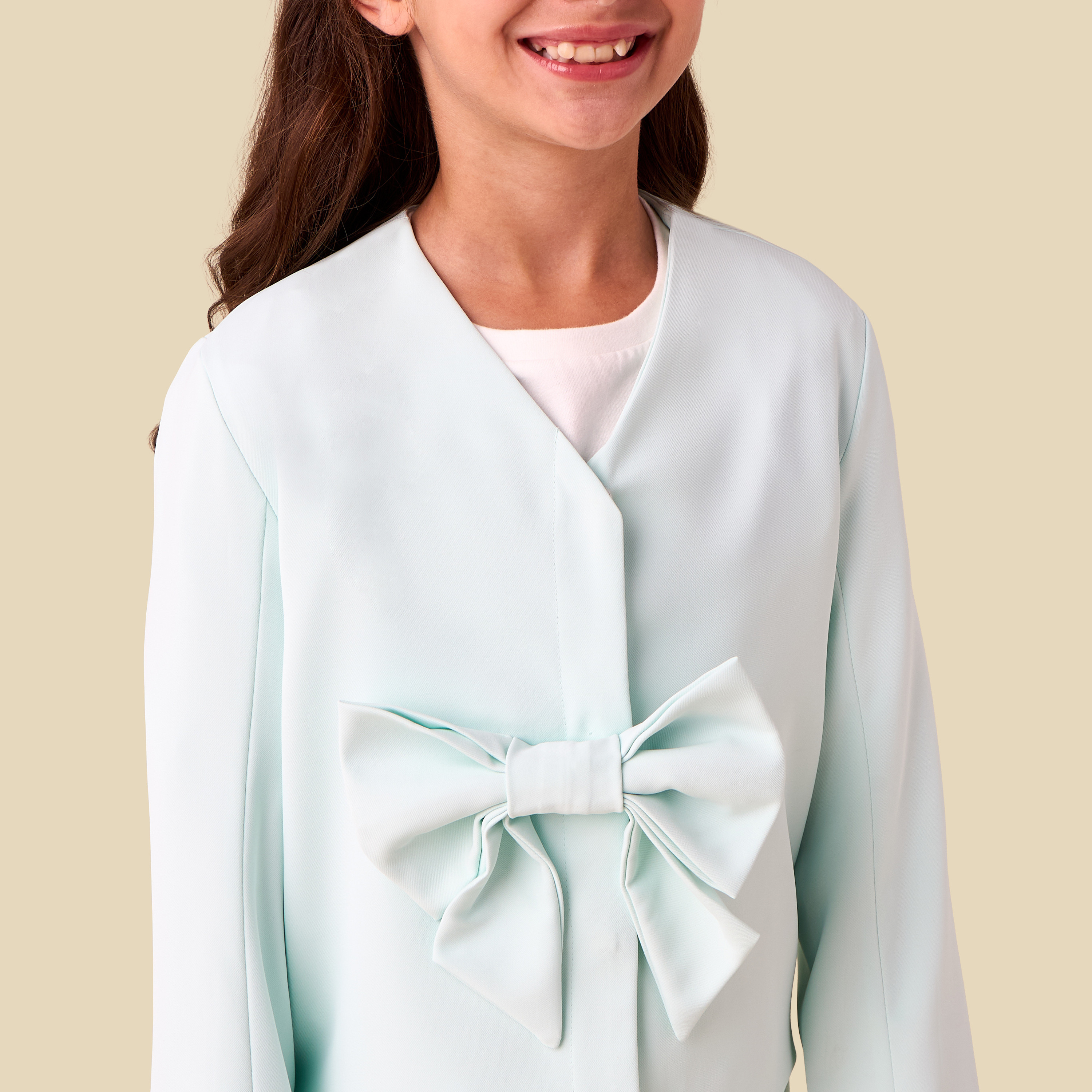 Juniors Bow Accent Jacket with Long Sleeves-girls-clothing-jacketsandcoats-image-5