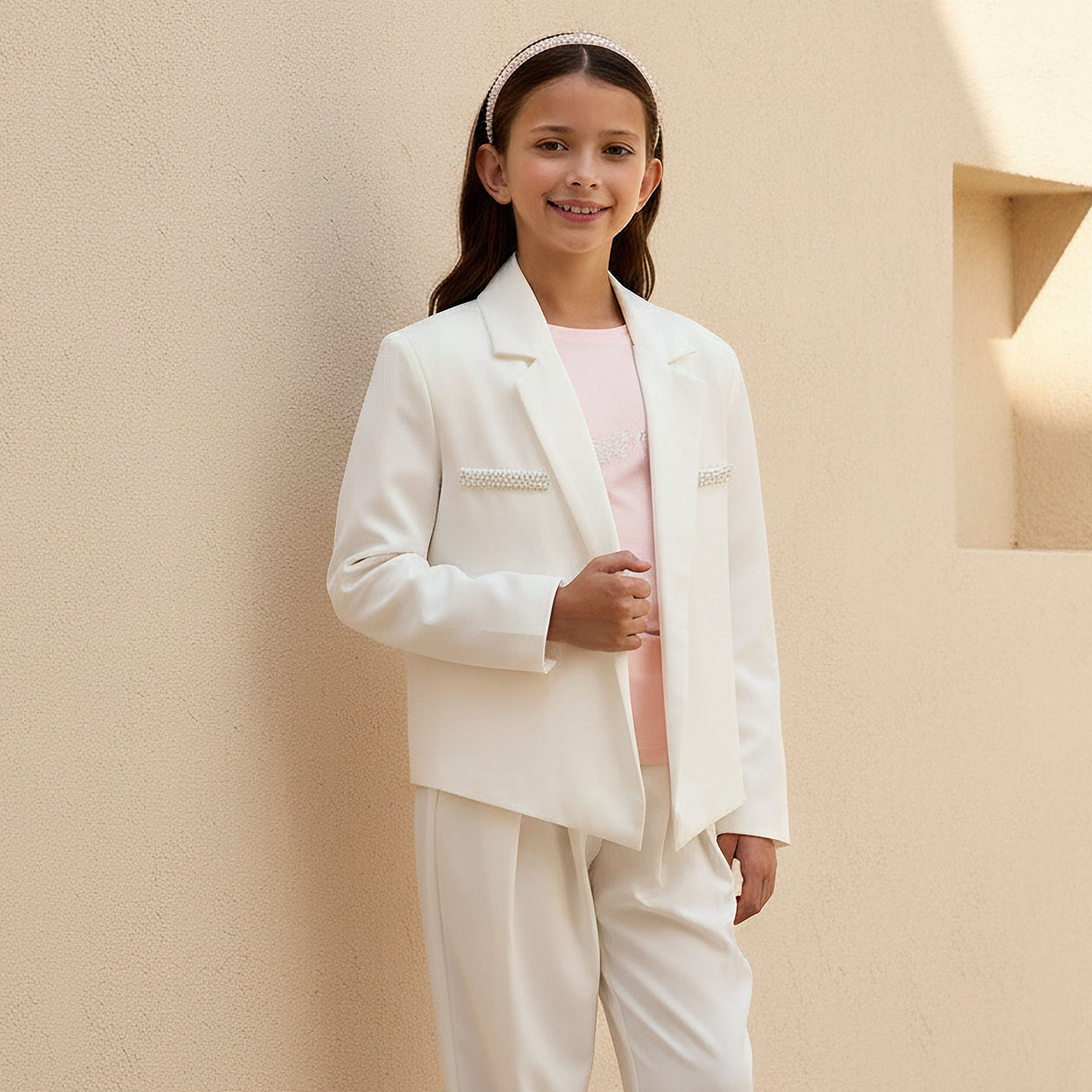Juniors Embellished Blazer with Notch Lapel-girls-clothing-jacketsandcoats-image-1