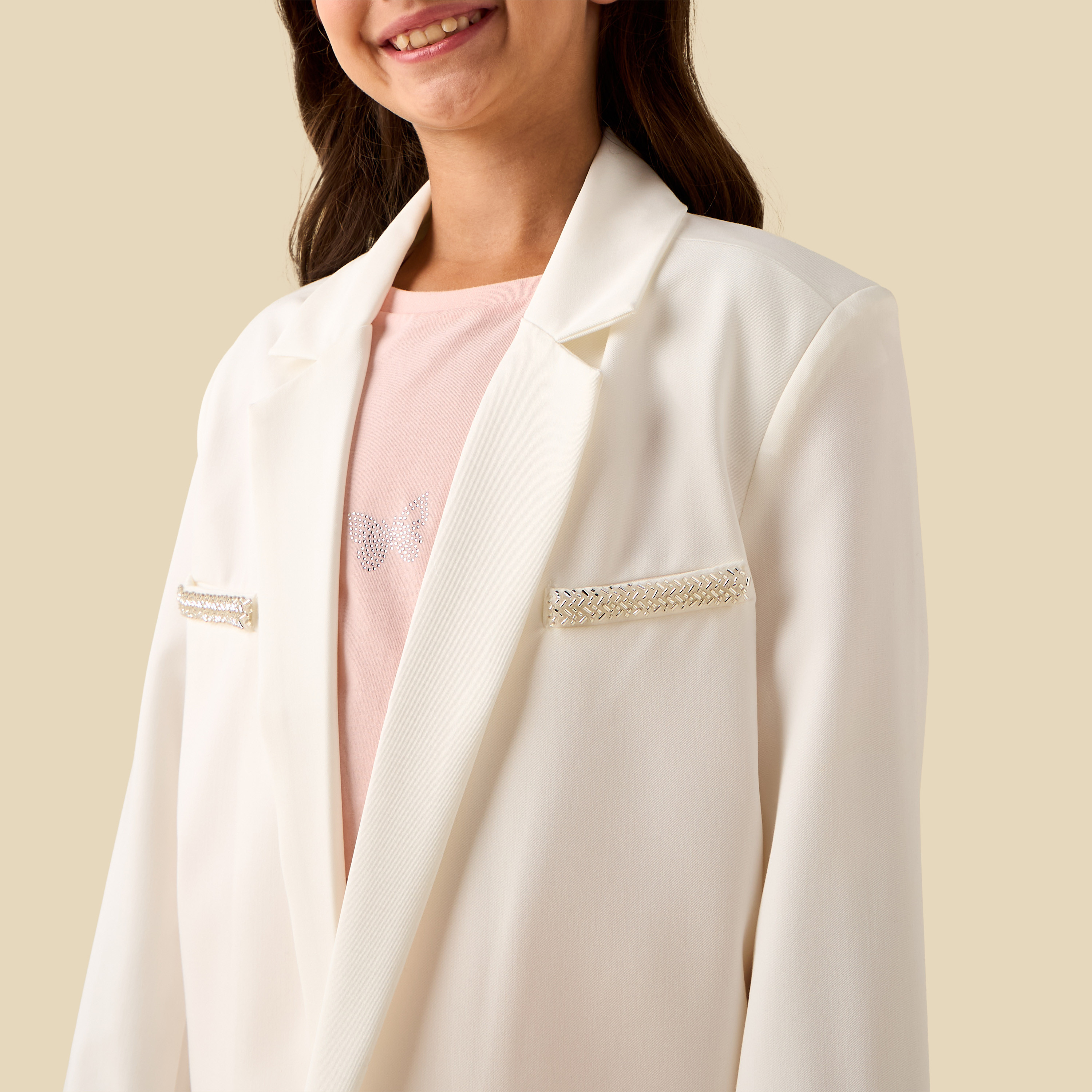 Juniors Embellished Blazer with Notch Lapel-girls-clothing-jacketsandcoats-image-4