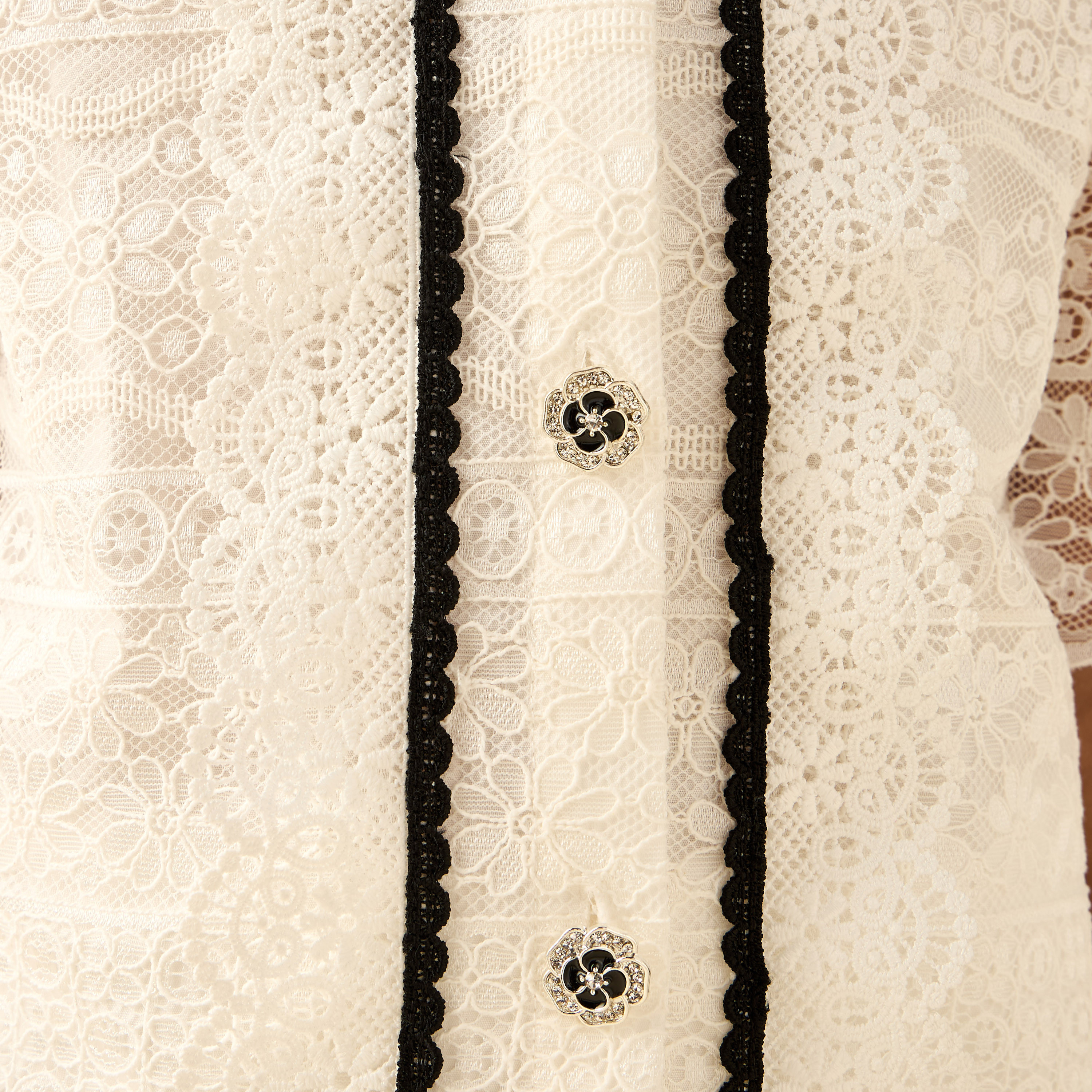Juniors Round Neck Short Sleeves Shirt and Pants Set with Lace Detail-girls-clothing-setsandcoords-image-7