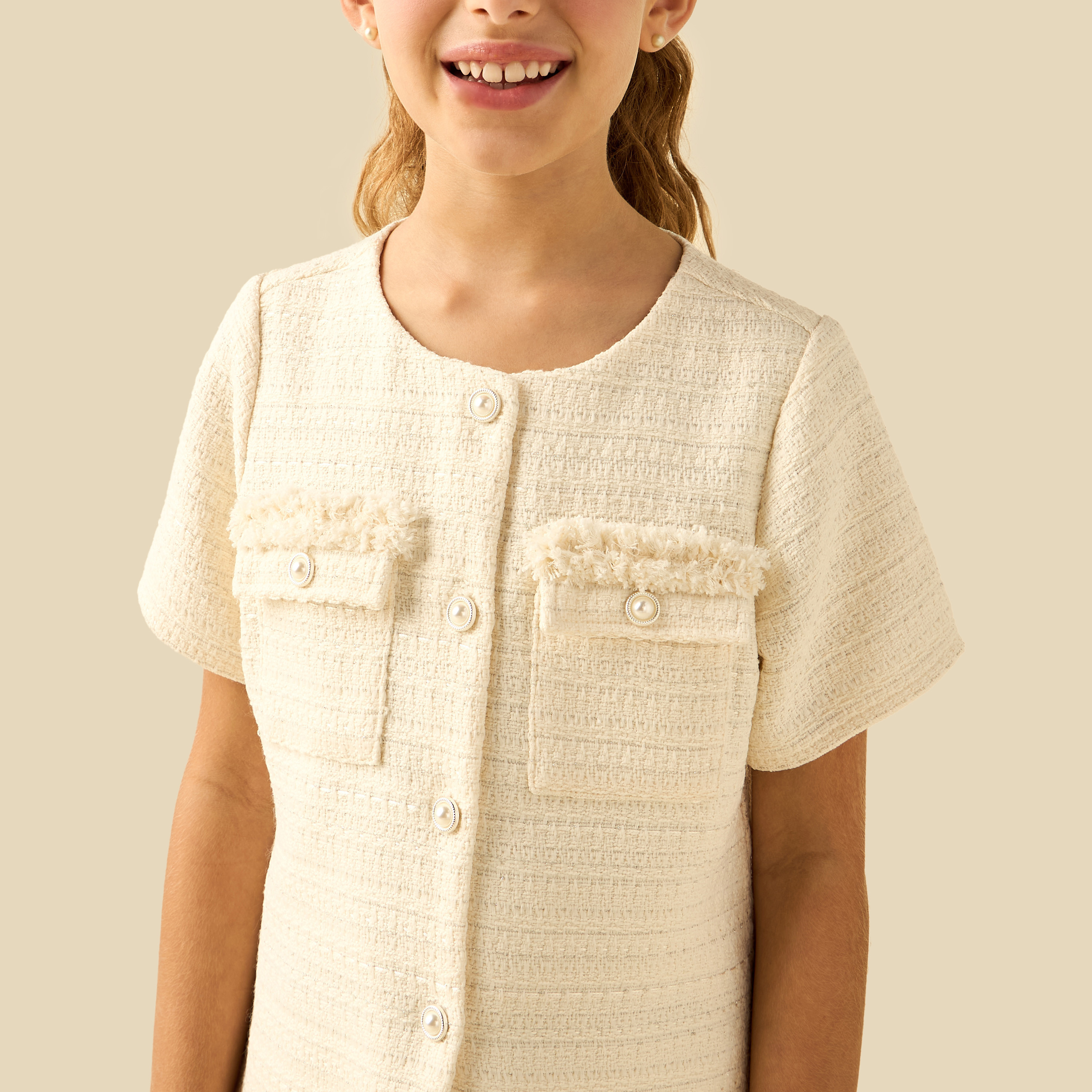Eligo Round Neck Short Sleeves Shirt with Ruffle Detail-girls-clothing-blousesandshirts-image-4