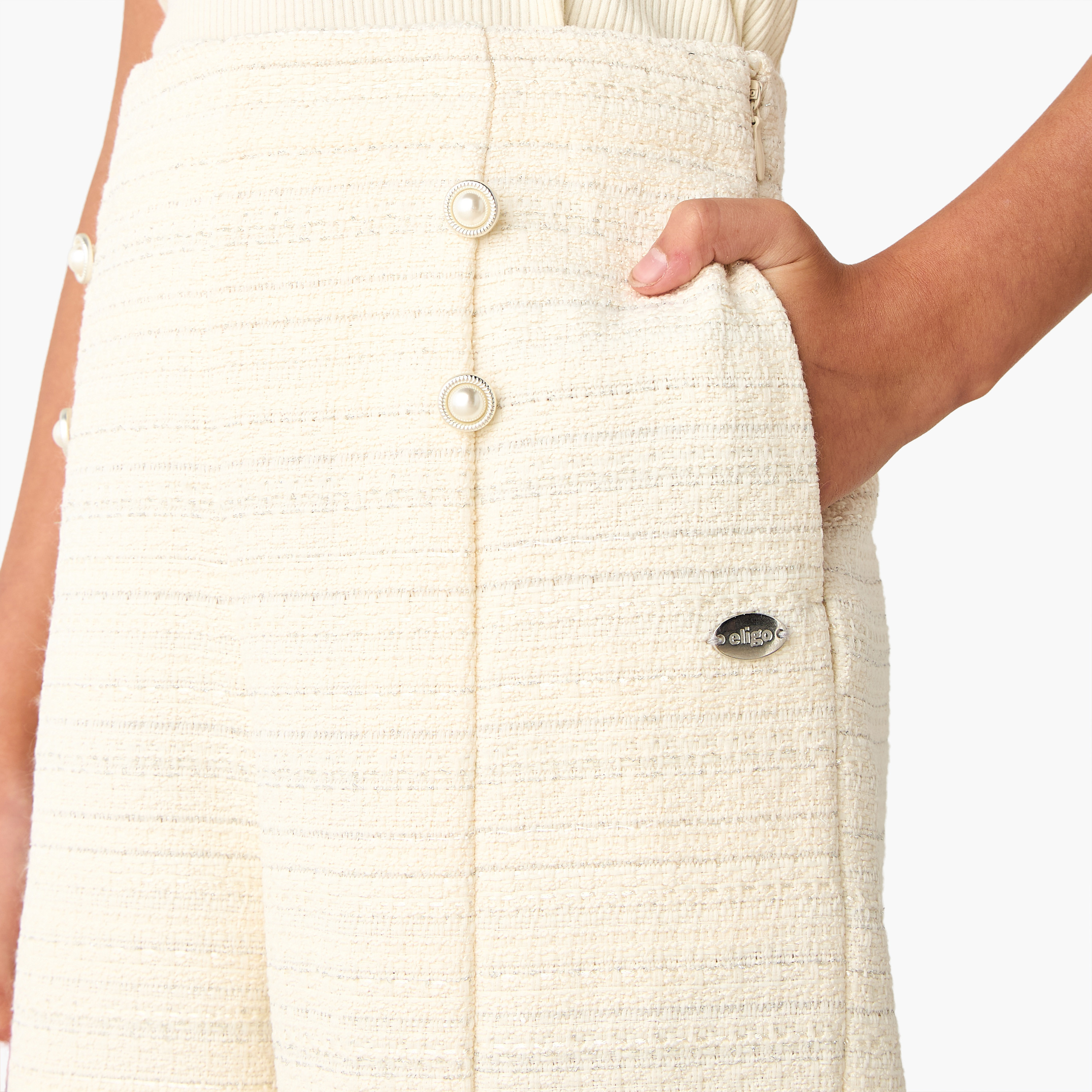 Eligo Wide Leg Trousers with Embellished Buttons-girls-clothing-bottoms-trousers-image-4