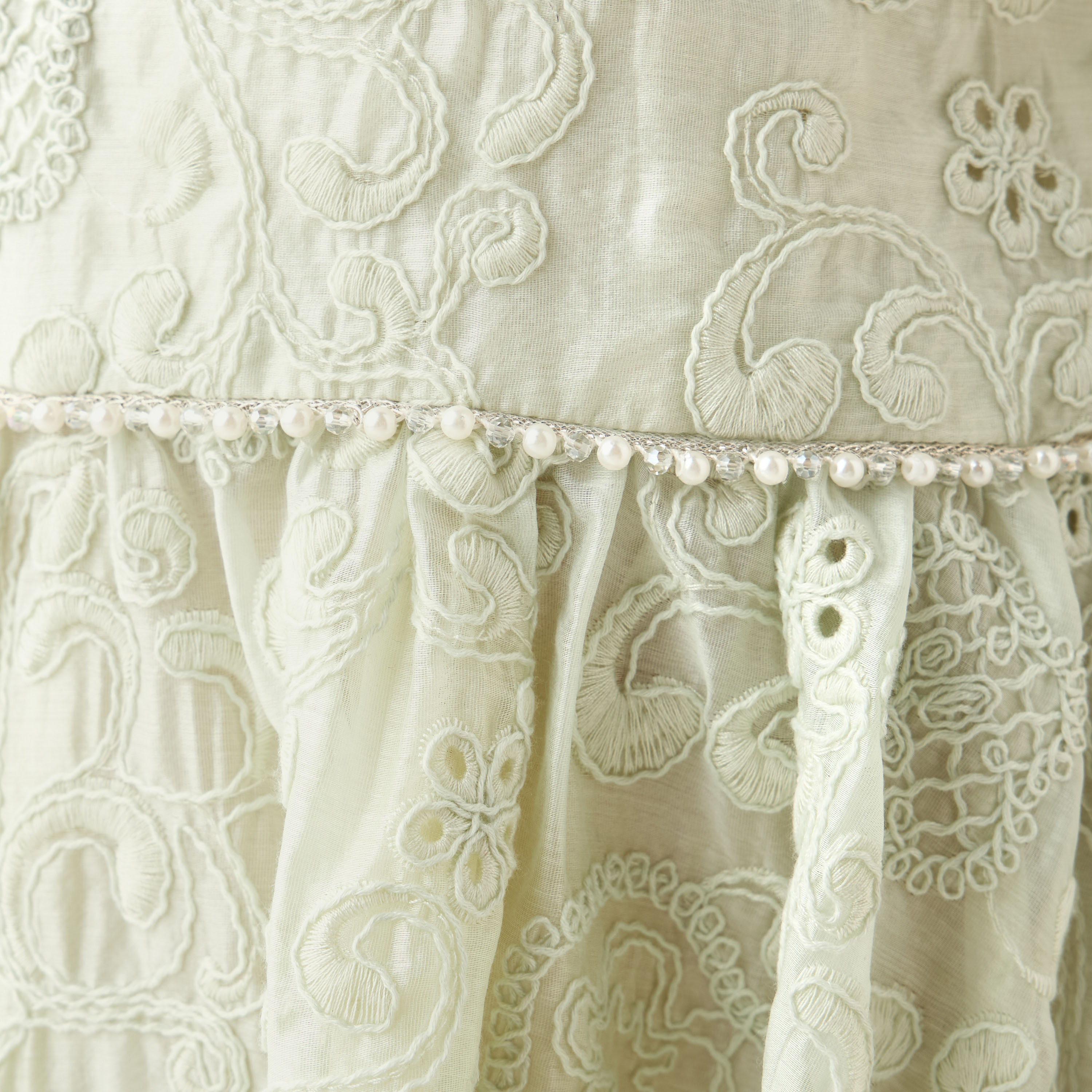 Eligo Square Neck Short Sleeves Dress with Embroidery-girls-clothing-dressesandjumpsuits-image-5