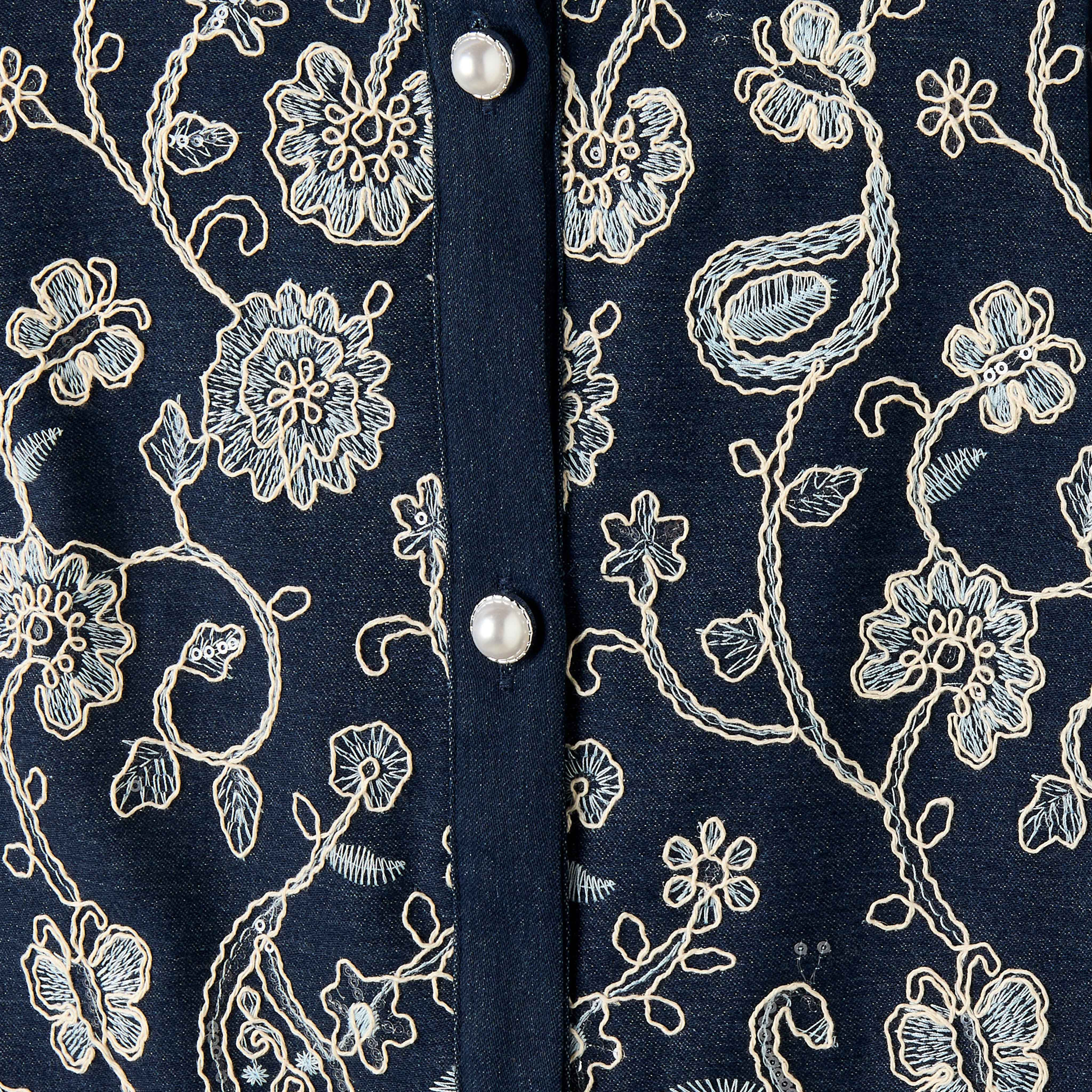 Eligo Round Neck Sleeveless Knee Length Dress with Embroidery-girls-clothing-dressesandjumpsuits-image-4