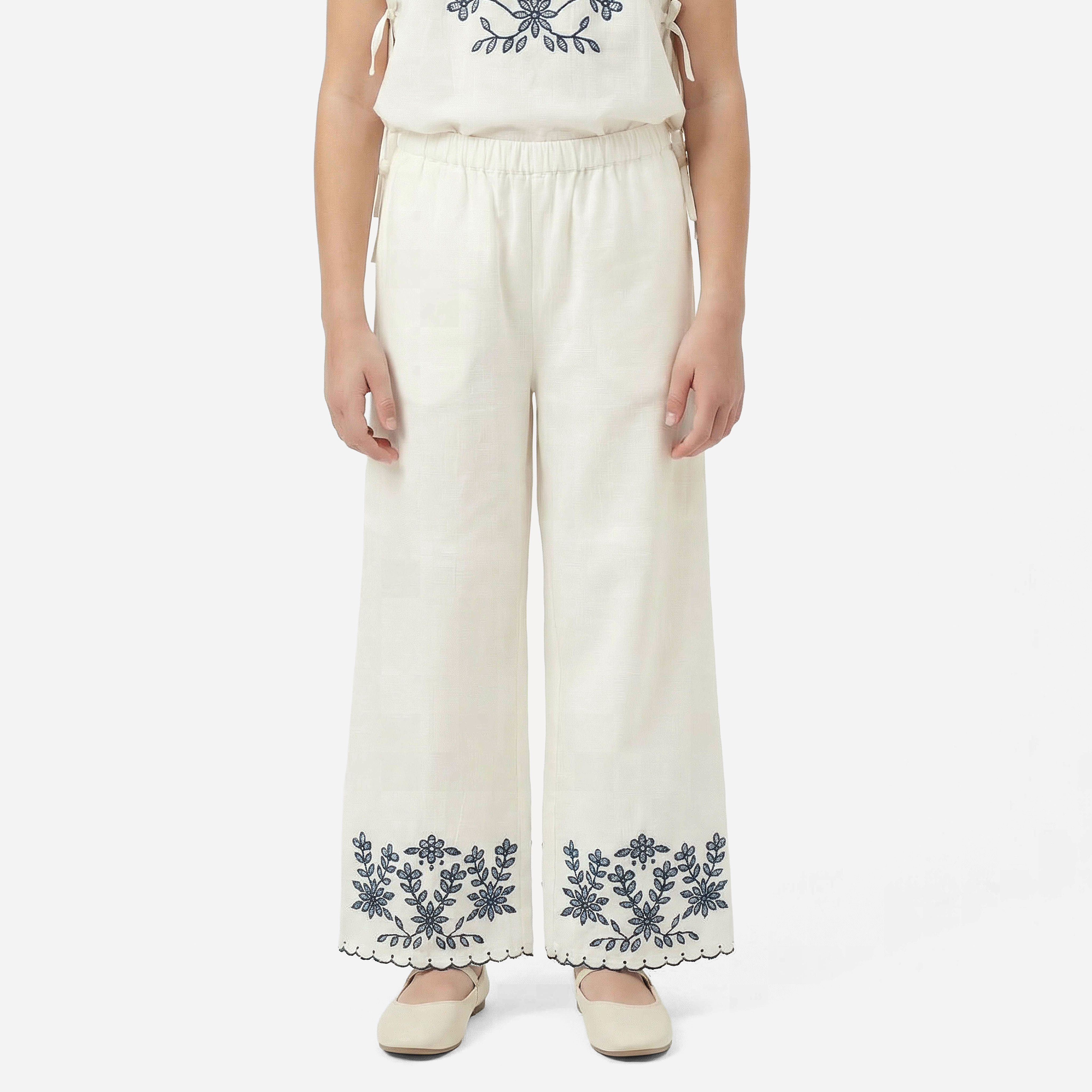 Eligo Round Neck Sleeveless Top and Pants Set with Floral Embroidery-girls-clothing-setsandcoords-image-4