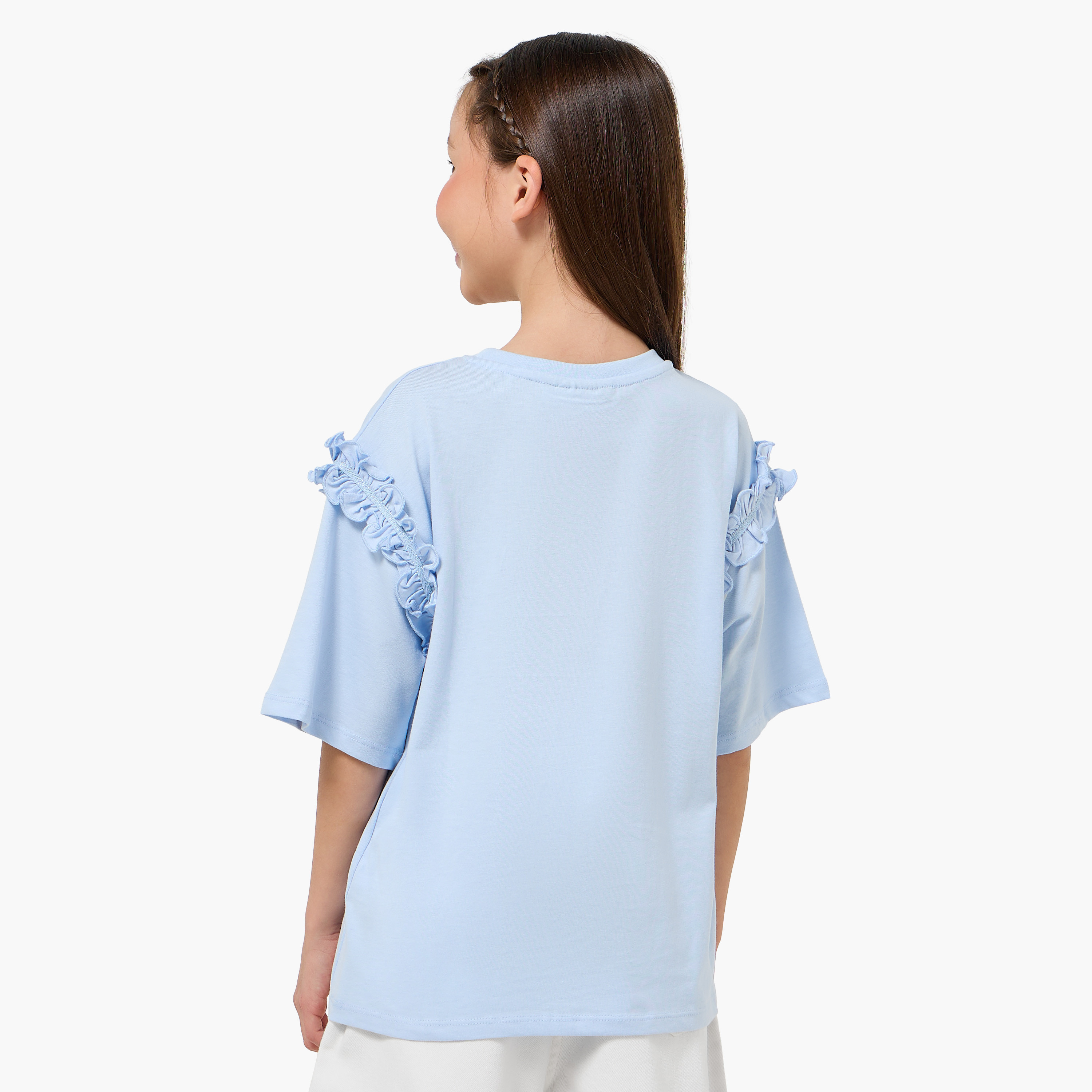 Lee Cooper Crew Neck Short Sleeves T-shirt with Embellishments-girls-clothing-tshirts-image-3