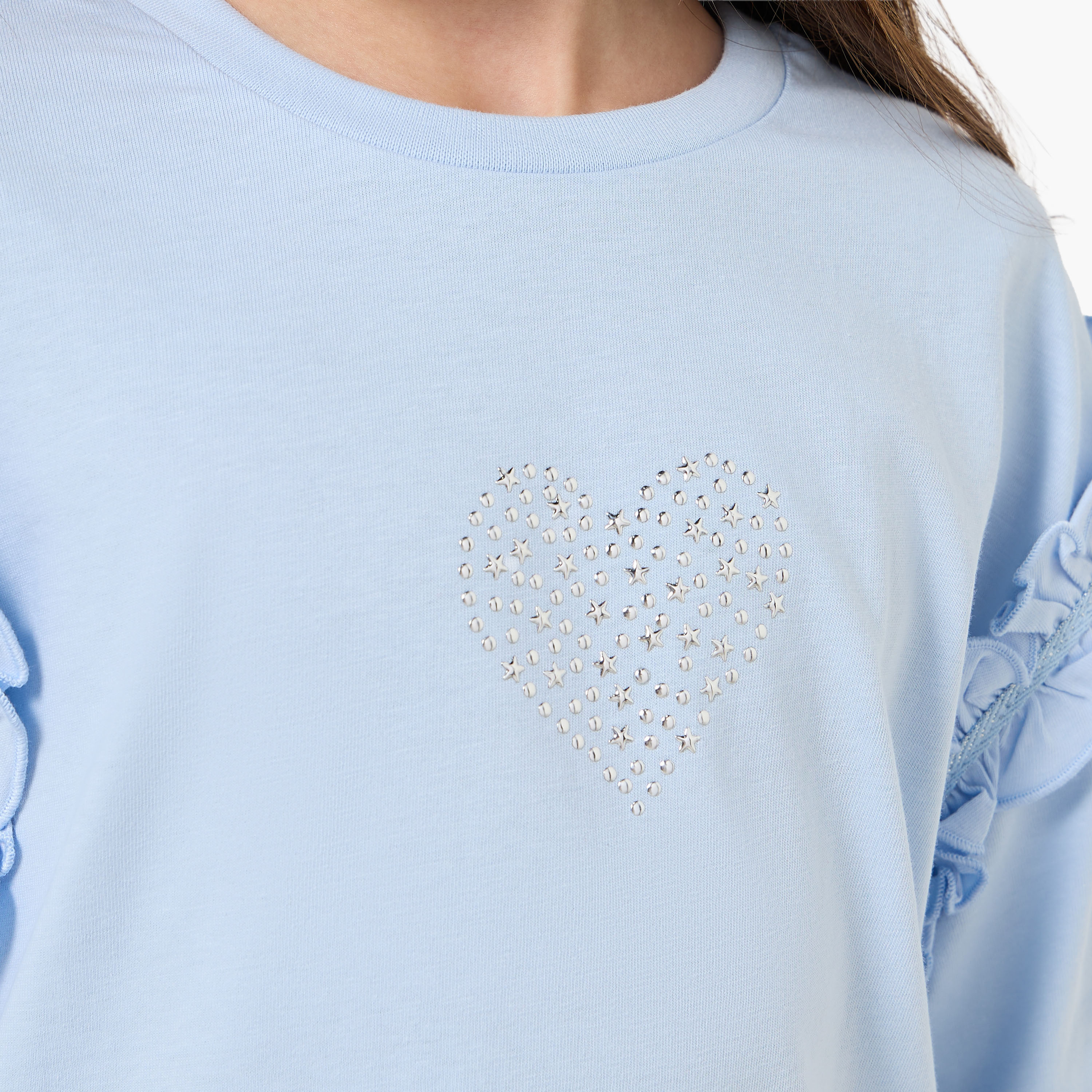Lee Cooper Crew Neck Short Sleeves T-shirt with Embellishments-girls-clothing-tshirts-image-5