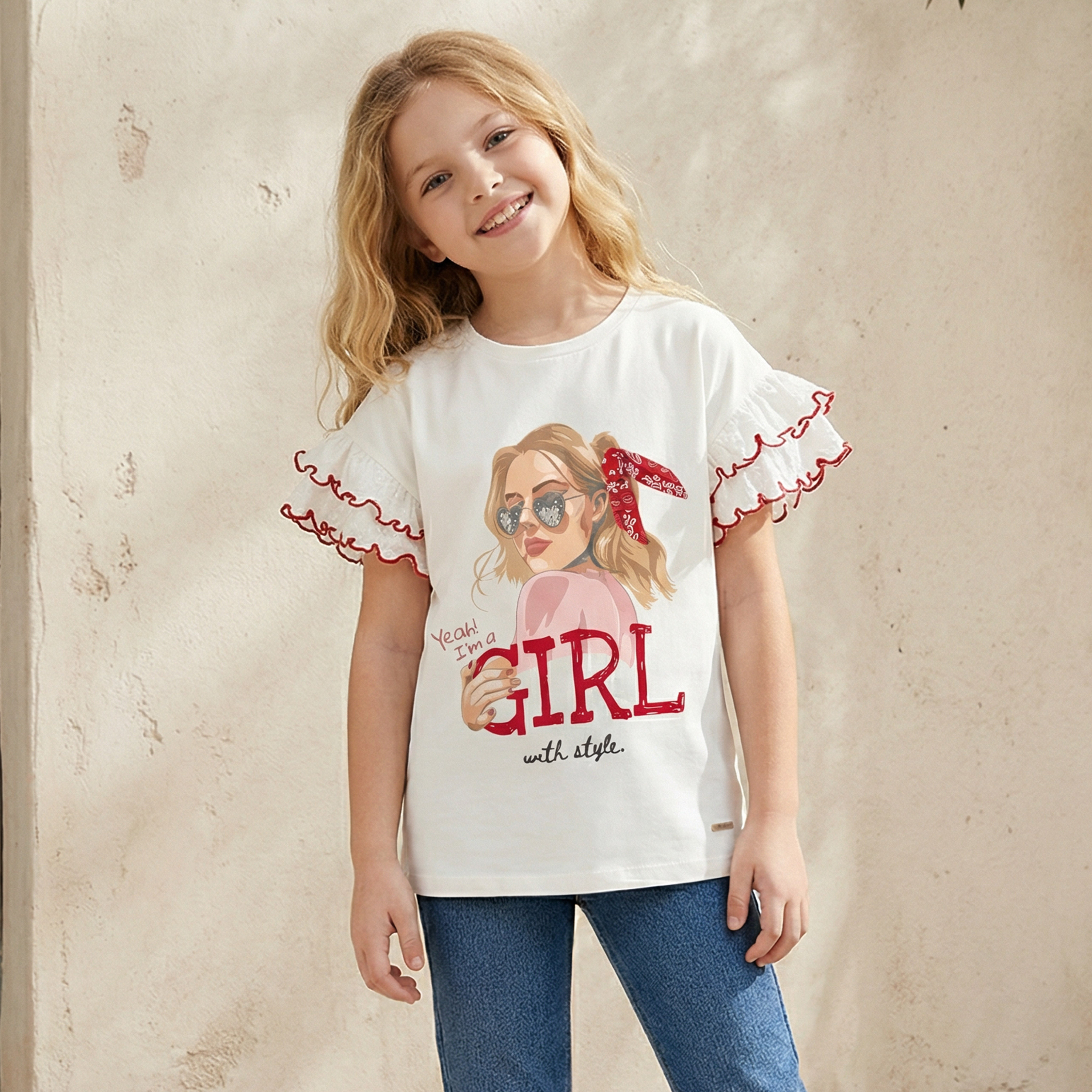 Lee Cooper Crew Neck Short Sleeve T-Shirt with Graphic Print-girls-clothing-tshirts-image-1