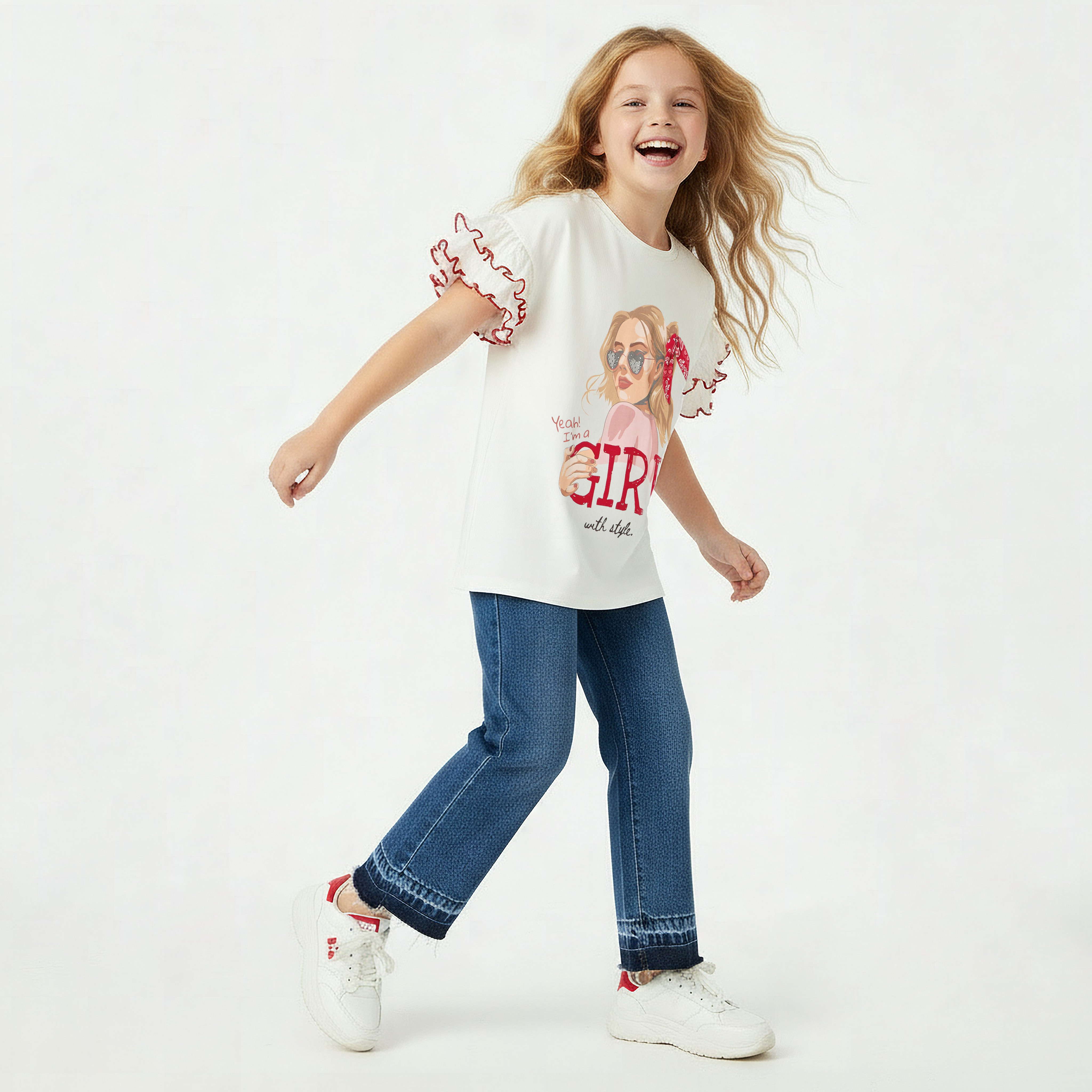 Lee Cooper Crew Neck Short Sleeve T-Shirt with Graphic Print-girls-clothing-tshirts-image-2