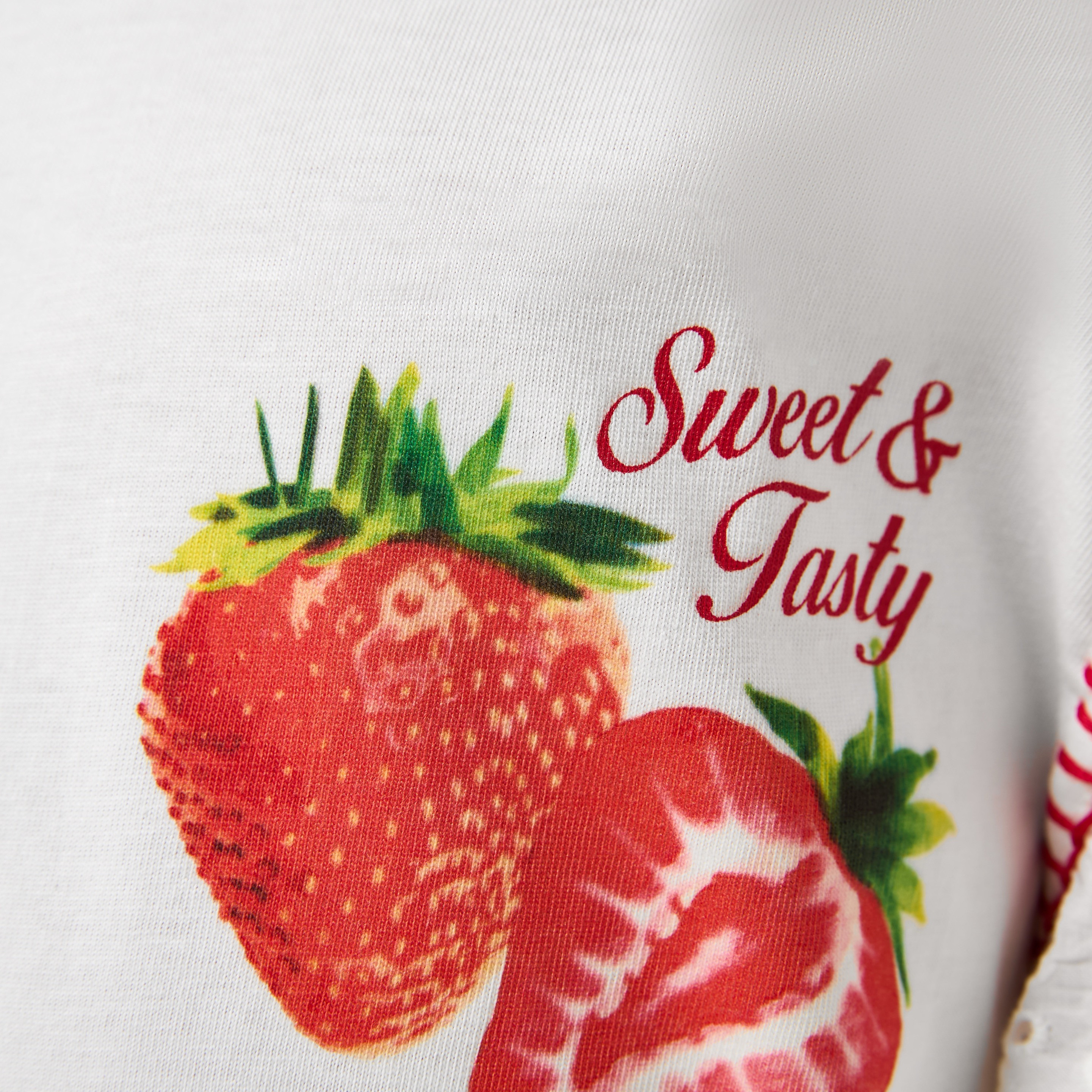 Lee Cooper Crew Neck Short Sleeves T-shirt with Strawberry Graphic Print-girls-clothing-tshirts-image-5