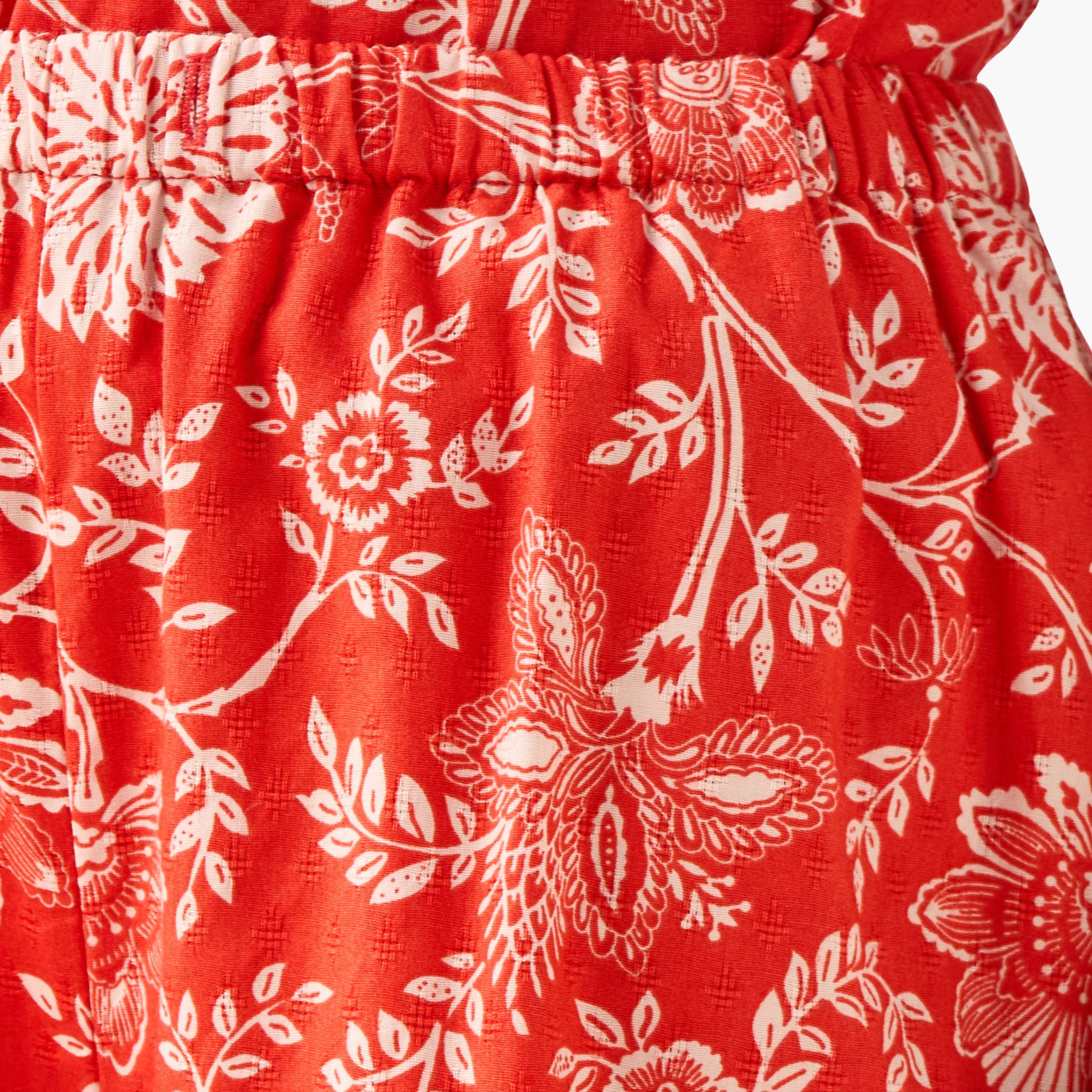 Lee Cooper Trousers with Floral Print- Elasticated Waist-girls-clothing-bottoms-trousers-image-4