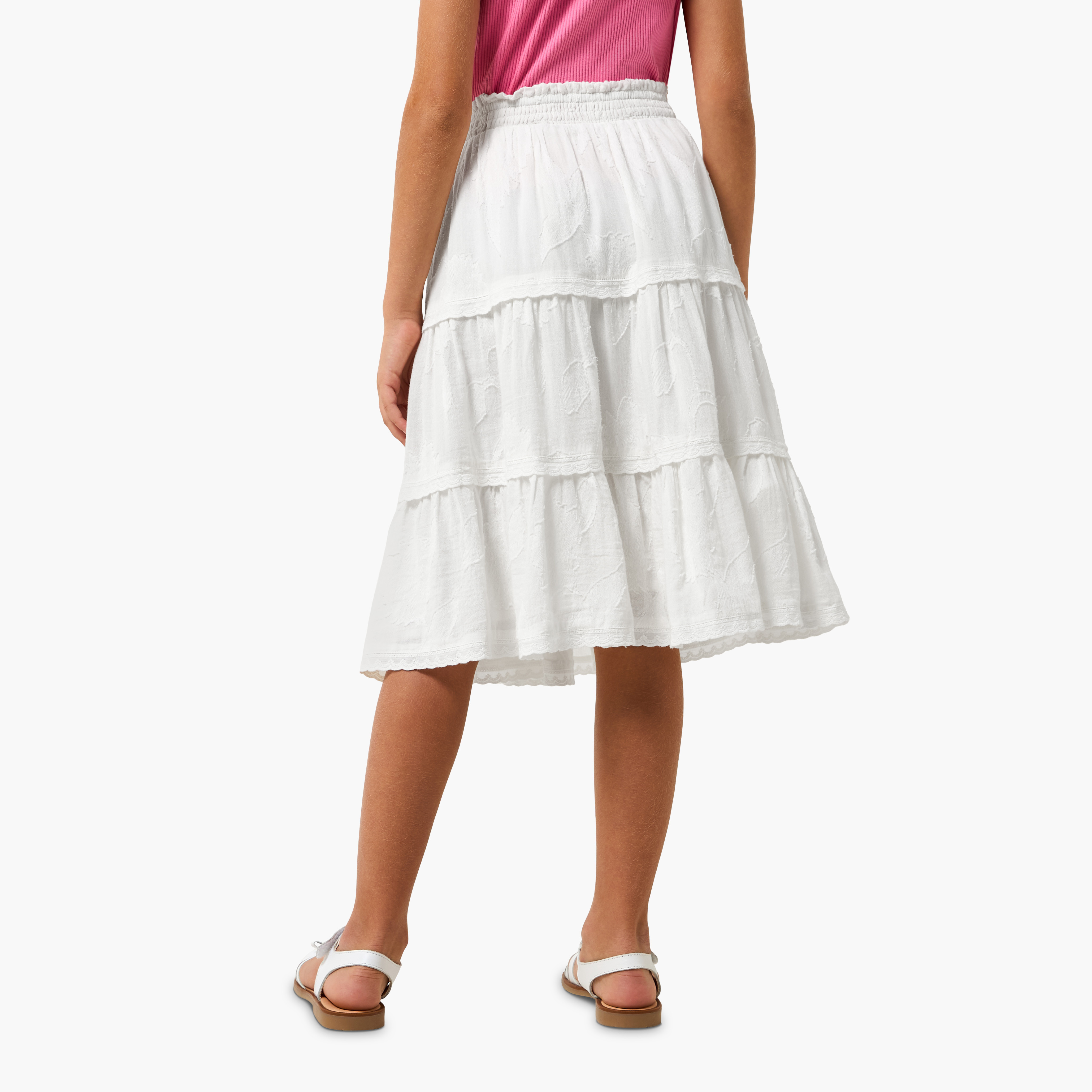 Lee Cooper Midi Skirt with Lace Trim-girls-clothing-bottoms-skirts-image-3