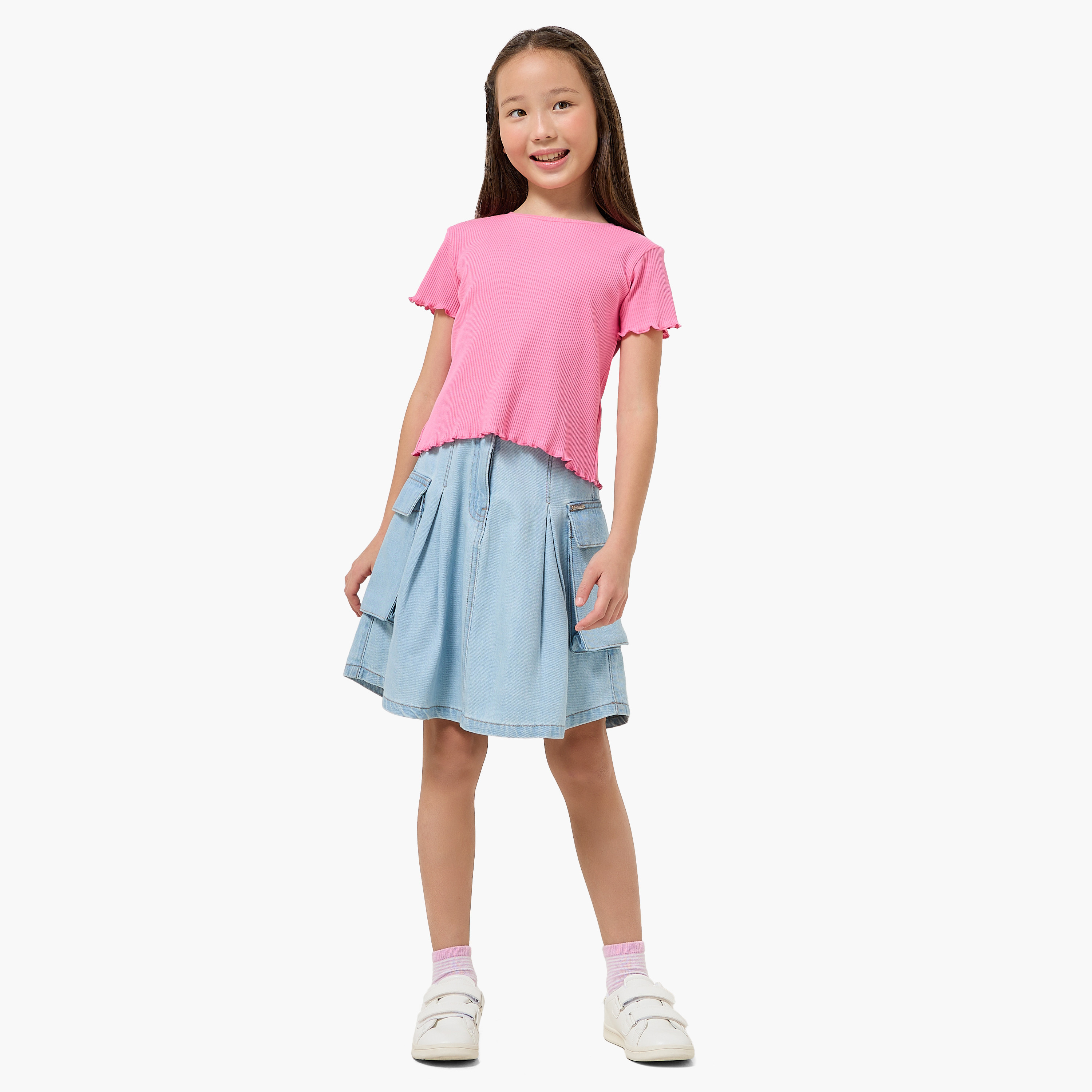 Lee Cooper Skirt with Flap Pockets-girls-clothing-bottoms-skirts-image-2