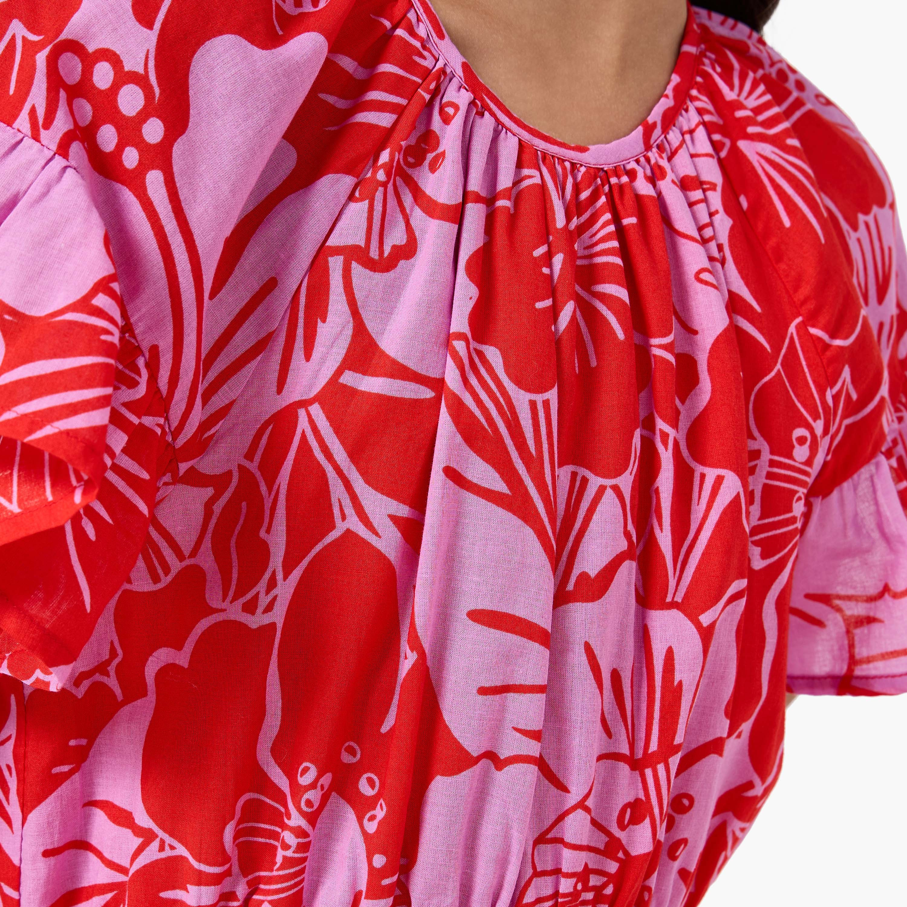 Lee Cooper Round Neck Short Sleeve A-line Dress with Floral Print-girls-clothing-dressesandjumpsuits-image-5