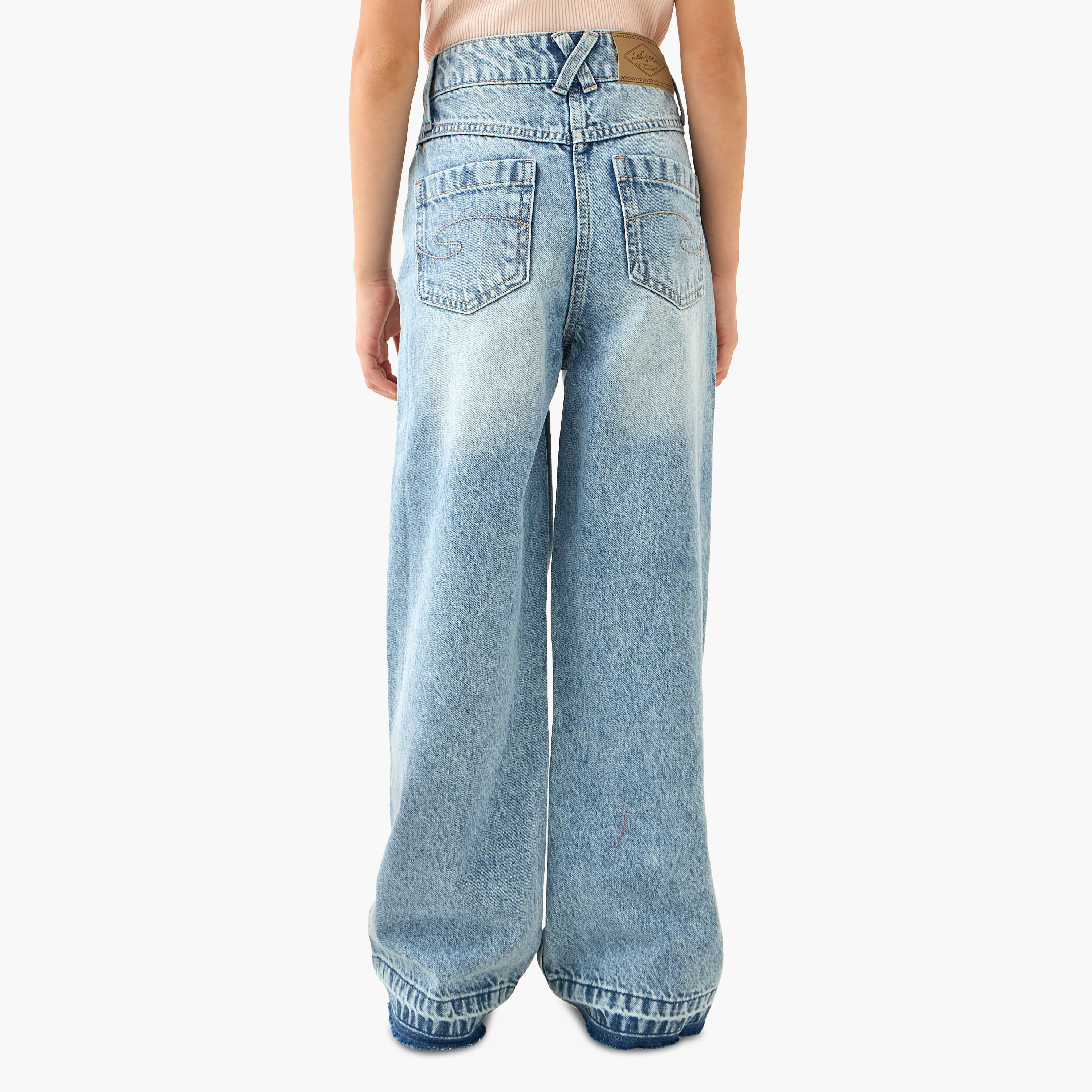 Lee Cooper Mid-Rise Jeans with Butterfly Embroidery-girls-clothing-bottoms-jeansandjeggings-image-3