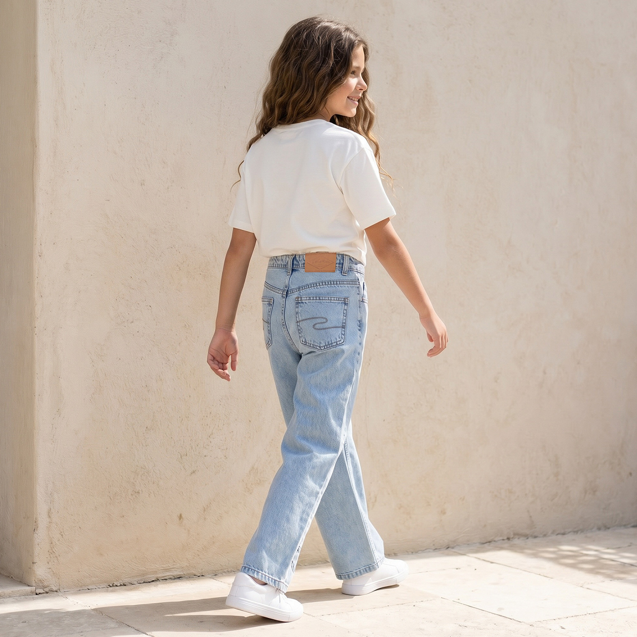Lee Cooper Mid Rise Bootcut Fit Jeans with Heart Detail-girls-clothing-bottoms-jeansandjeggings-image-3