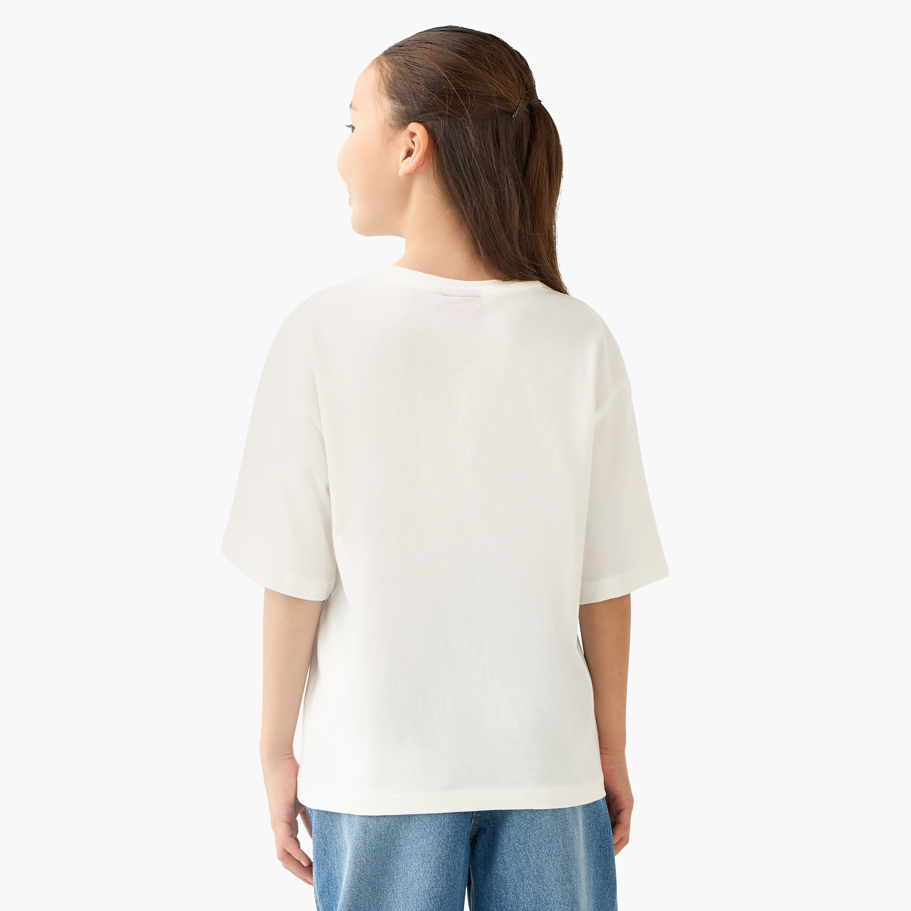 Sanrio Crew Neck Short Sleeves T-shirt with Hello Kitty Print-girls-clothing-tshirts-image-3