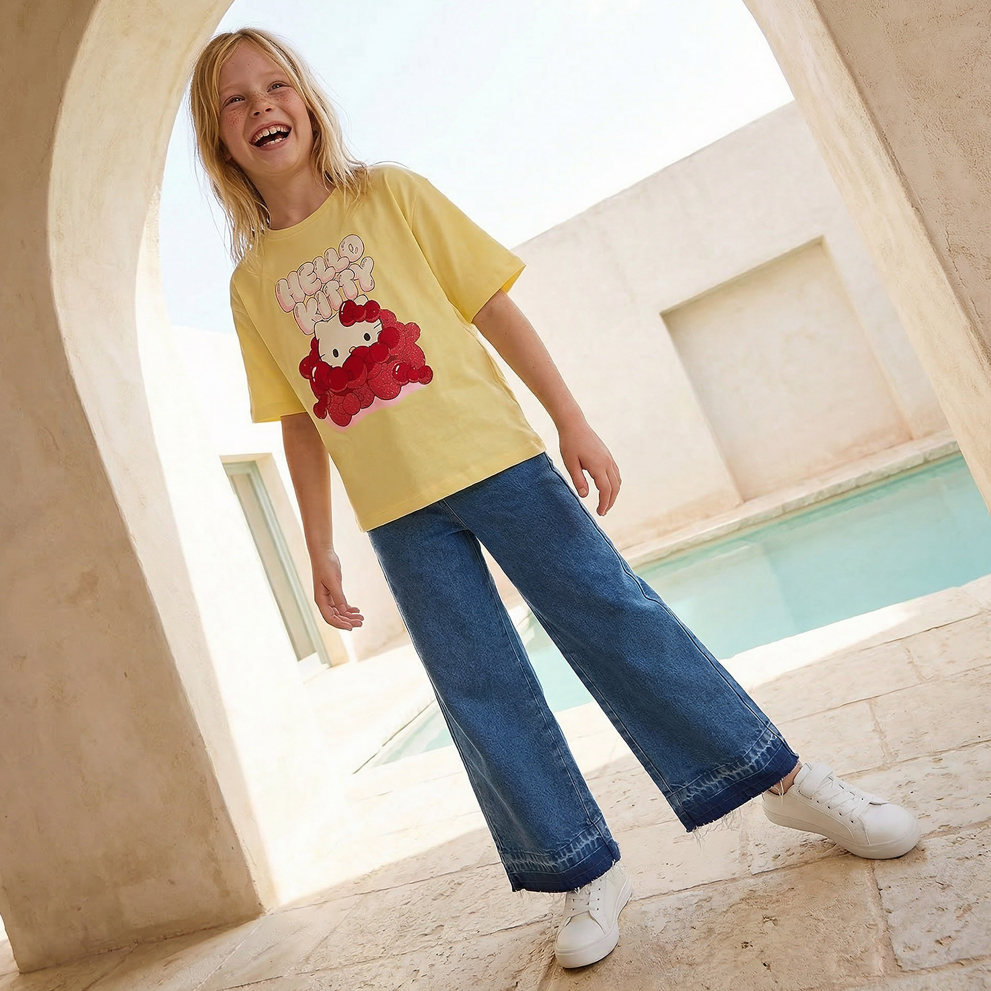 Sanrio Crew Neck Short Sleeves T-shirt with Hello Kitty Print-girls-clothing-tshirts-image-5