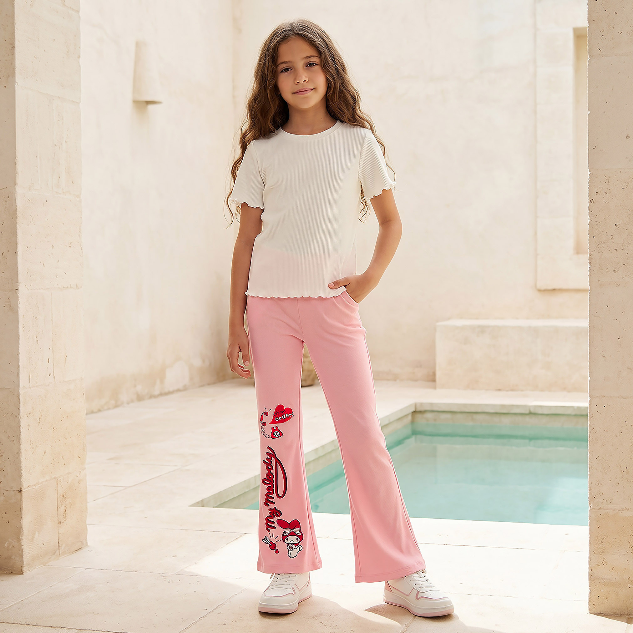 Sanrio Flared Leggings with My Melody Print-girls-clothing-bottoms-leggings-image-2