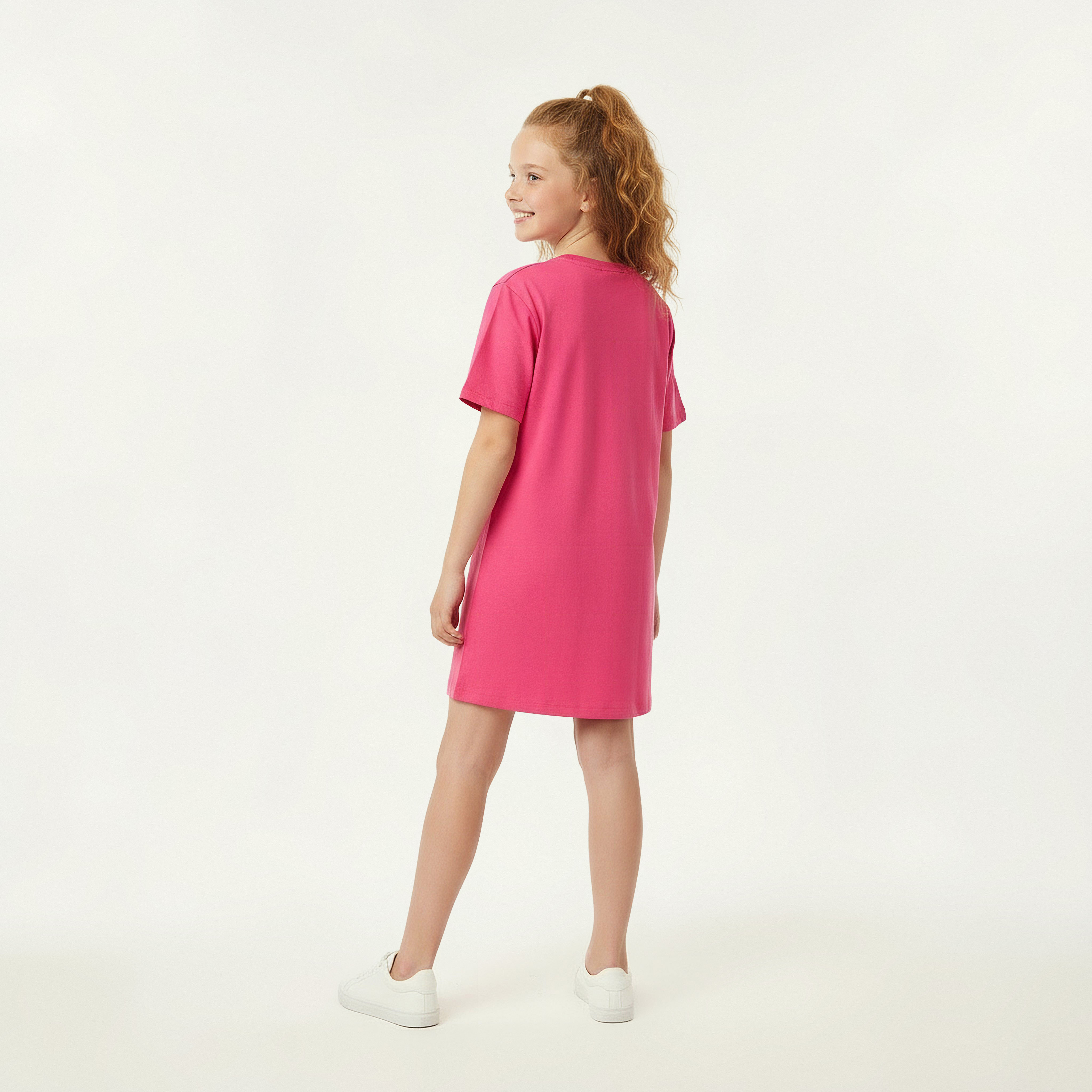 Sanrio Round Neck Short Sleeves Knee Length T-shirt Dress with My Melody Print-girls-clothing-dressesandjumpsuits-image-3