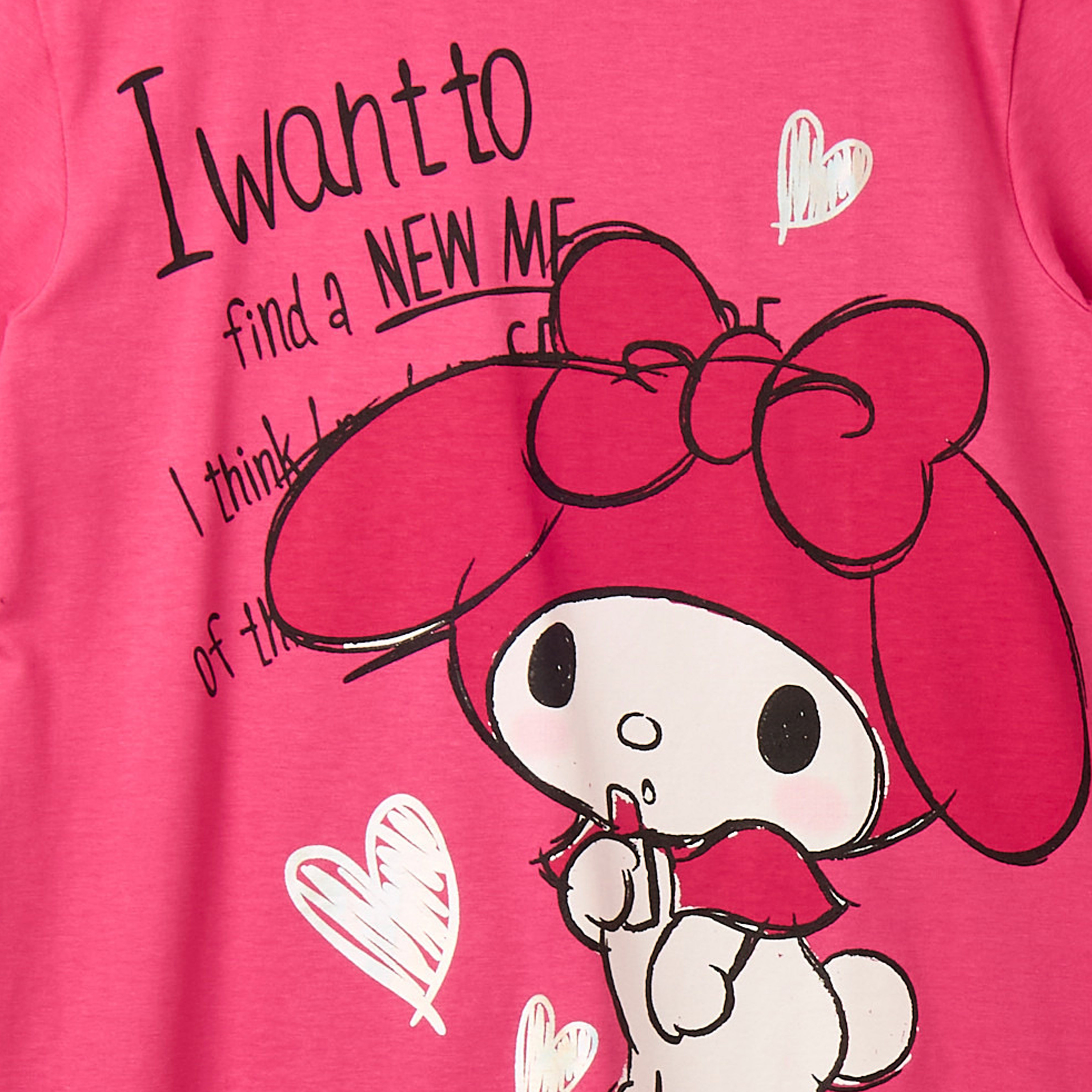 Sanrio Round Neck Short Sleeves Knee Length T-shirt Dress with My Melody Print-girls-clothing-dressesandjumpsuits-image-4