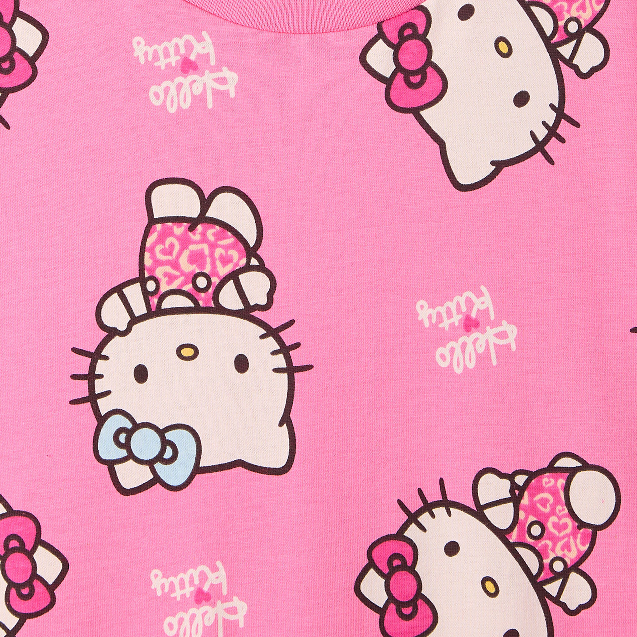 Sanrio Round Neck Short Sleeves Knee Length A-line Dress with Hello Kitty Print-girls-clothing-dressesandjumpsuits-image-3