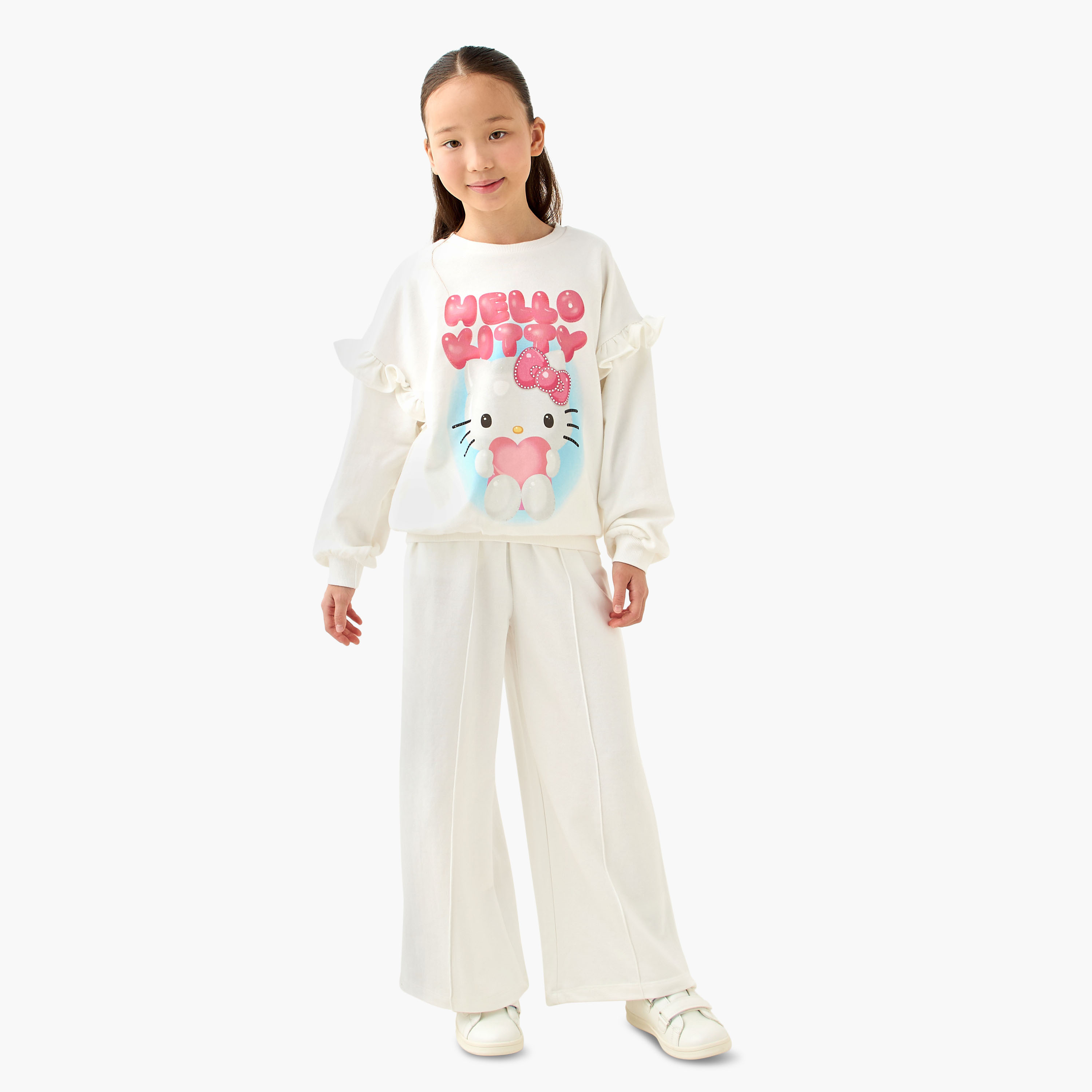Sanrio Hello Kitty Print Sweatshirt with Long Sleeves-girls-clothing-sweatshirts-image-2
