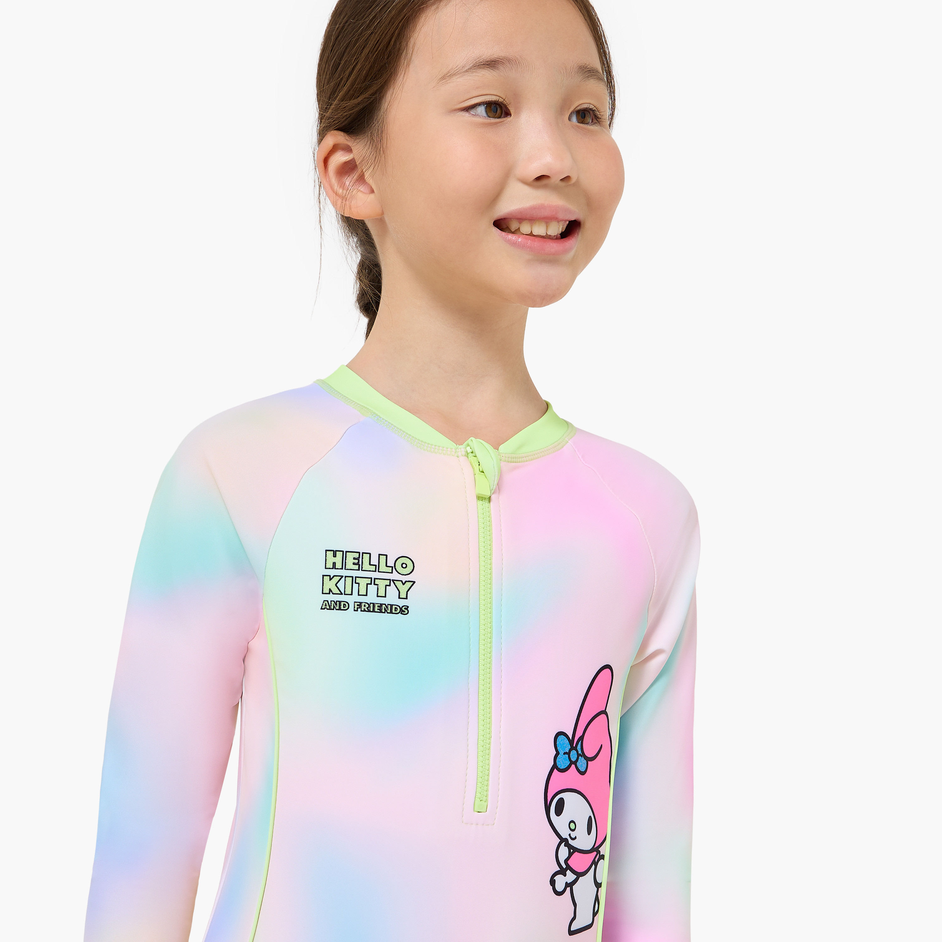 بدلة سباحة بسحاب إغلاق للبنات من سانريو-girls-clothing-sportswear-swimwear-image-4