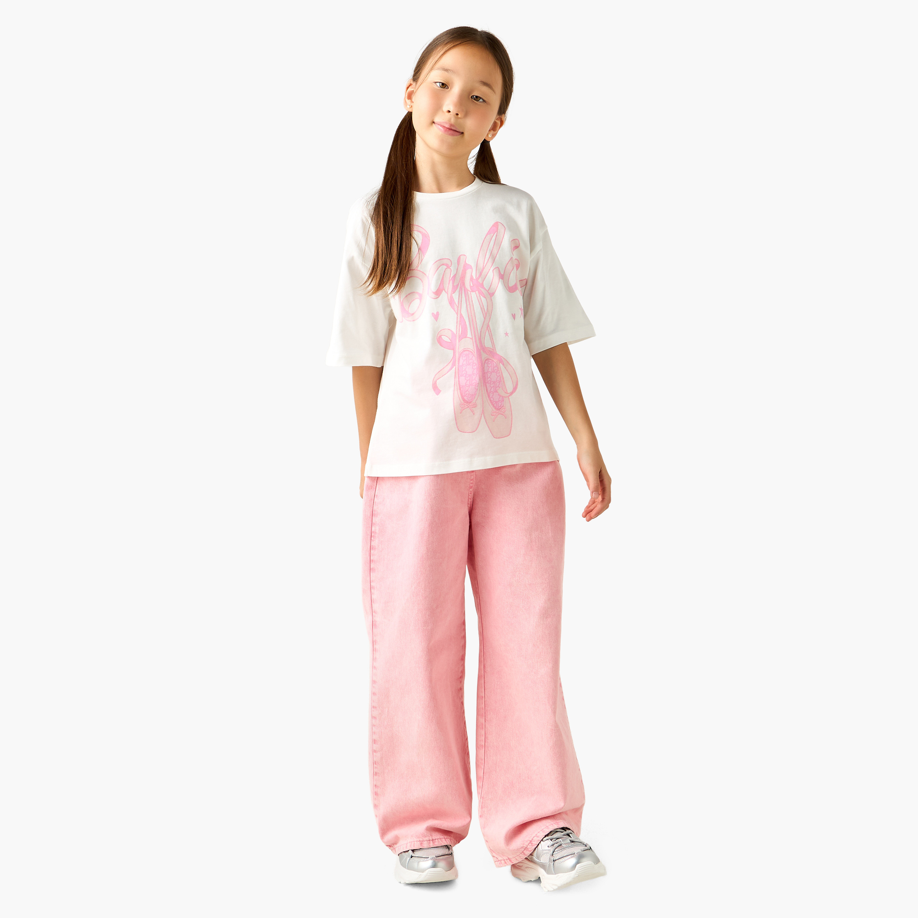 تيشيرت بياقة مستديرة وأكمام قصيرة وطبعات-girls-clothing-tshirts-image-1
