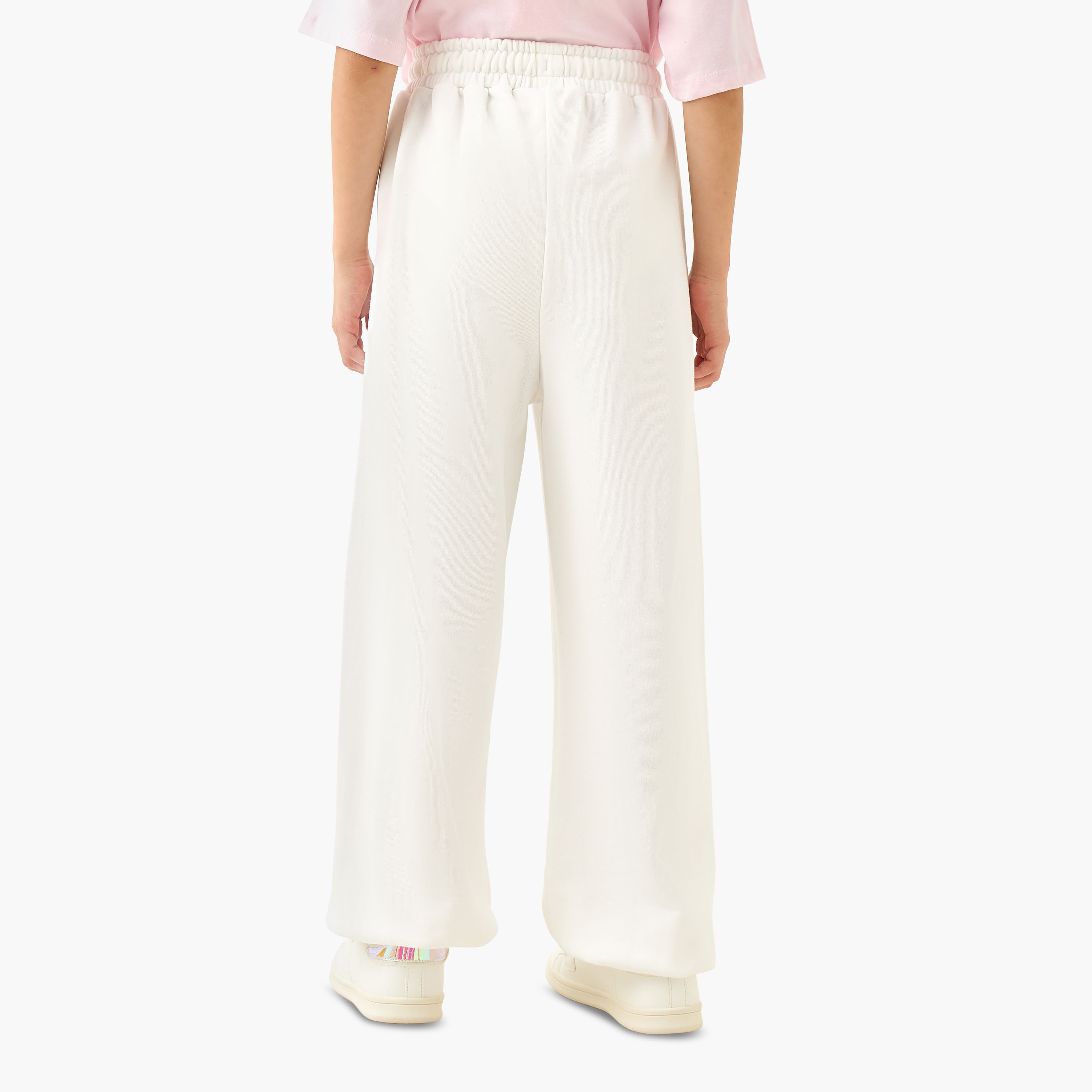 Elasticated Drawstring Waist Joggers with Barbie Print-girls-clothing-bottoms-joggersandtrackpants-image-3