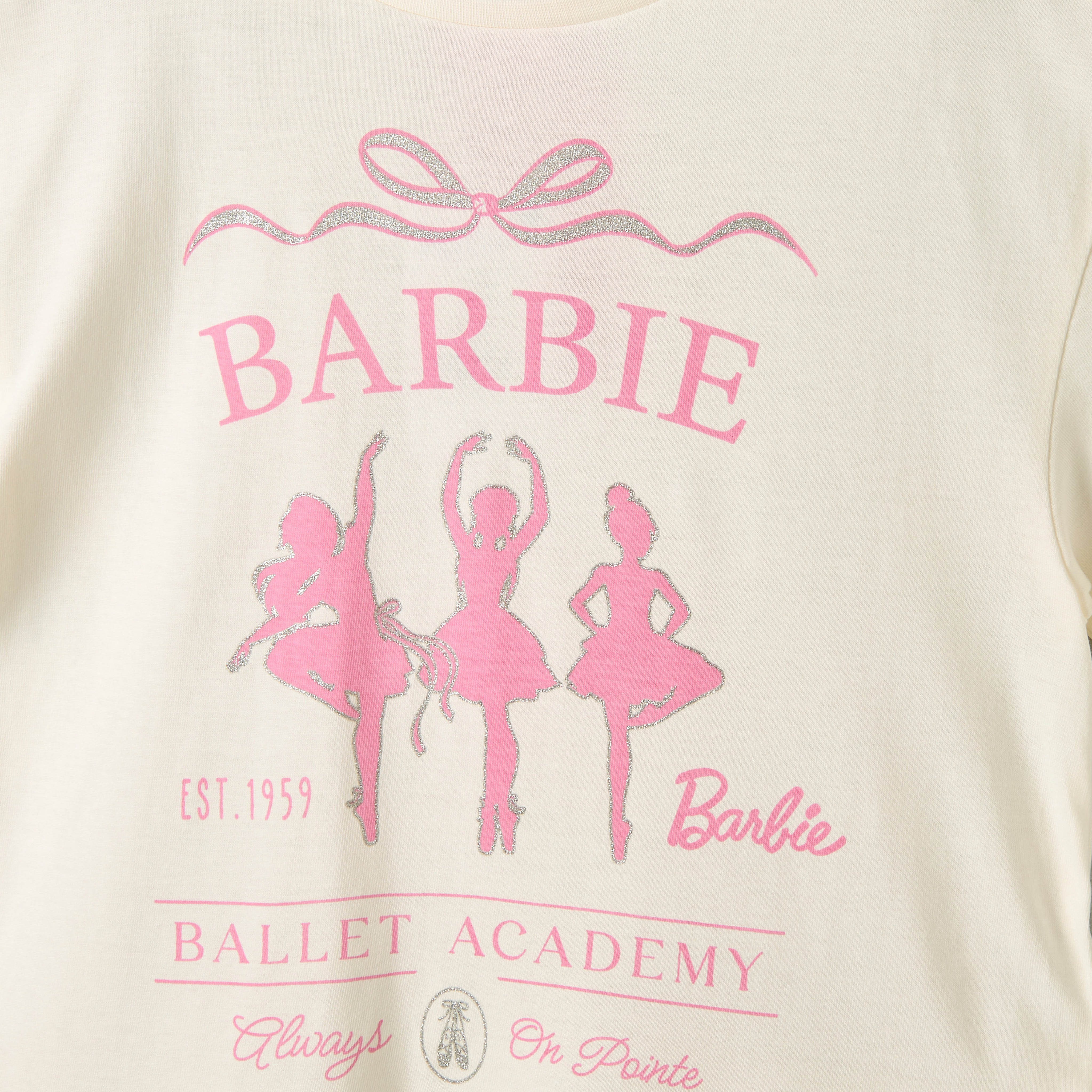 Round Neck Short Sleeve Dress with Barbie Print-girls-clothing-dressesandjumpsuits-image-4