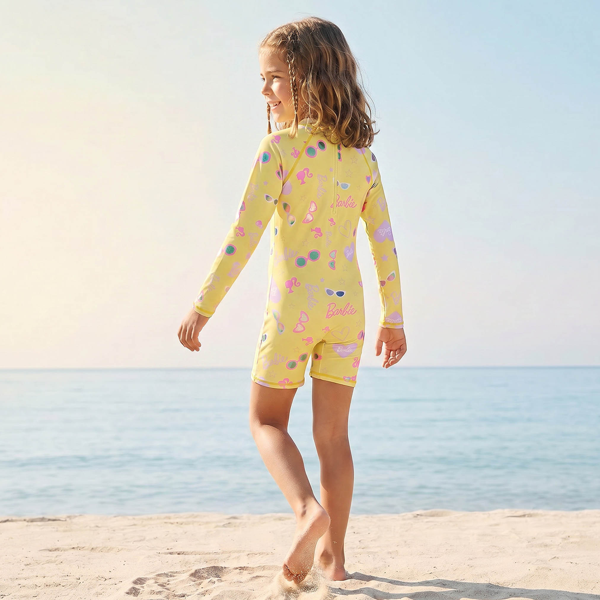 Girls Barbie Print Swimsuit-girls-clothing-sportswear-swimwear-image-2