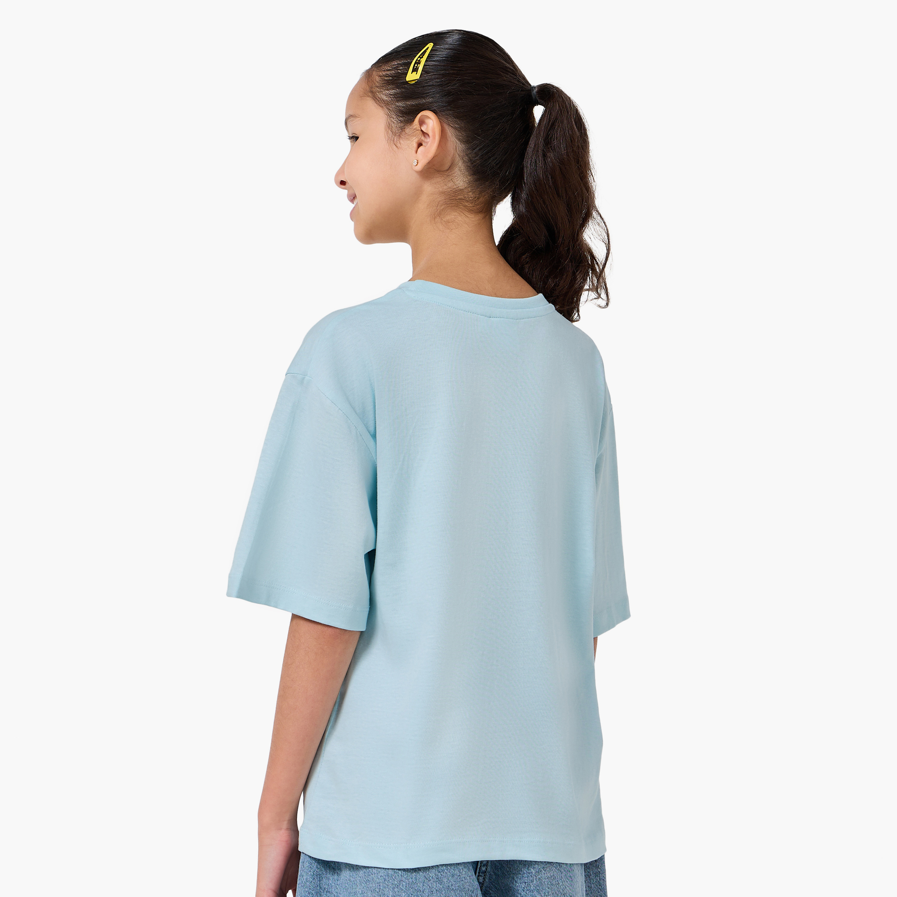 Disney Crew Neck Short Sleeves T-shirt with Princess Squad Print-girls-clothing-tshirts-image-3