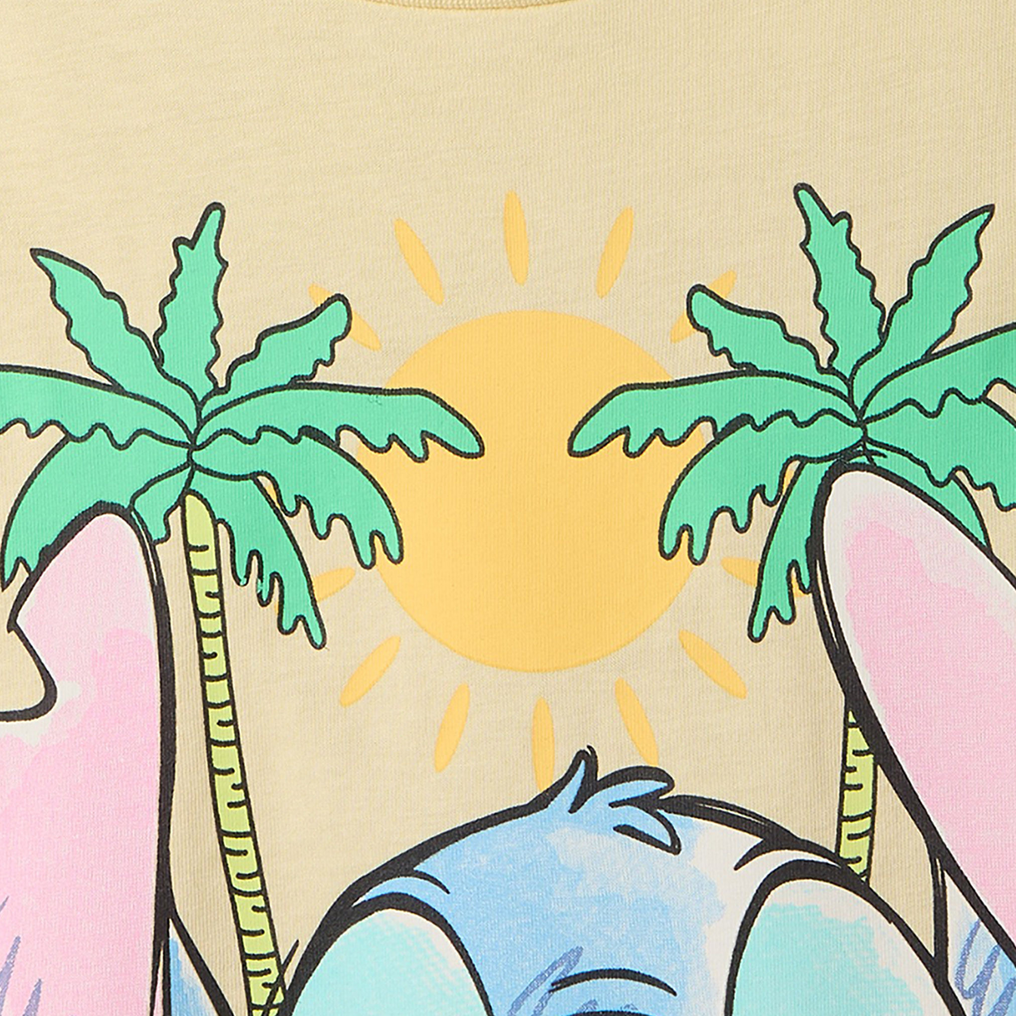Disney Round Neck Short Sleeves T-shirt with Stitch Print-girls-clothing-tshirts-image-4
