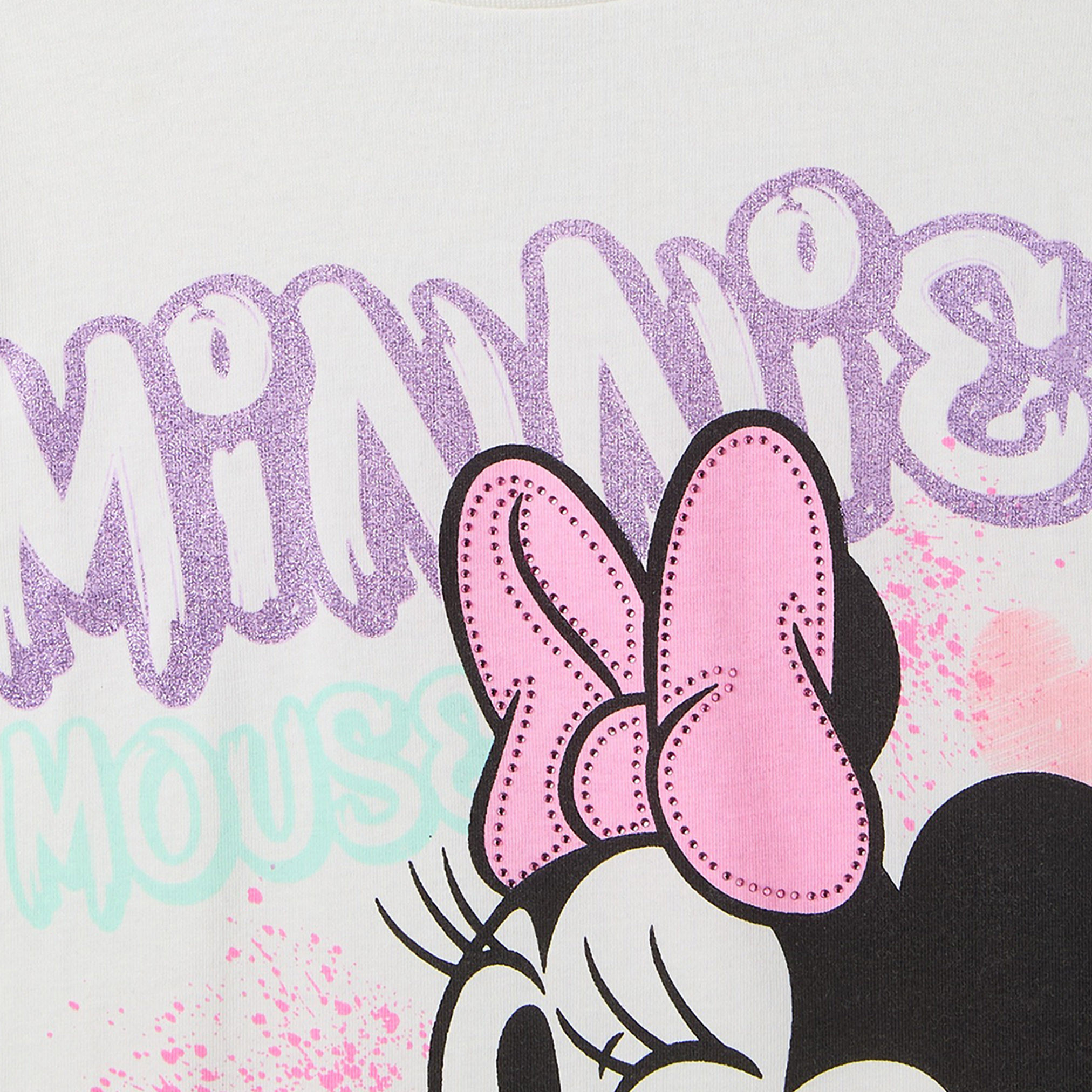 Disney Crew Neck Short Sleeves T-shirt with Minnie Mouse Print-girls-clothing-tshirts-image-4