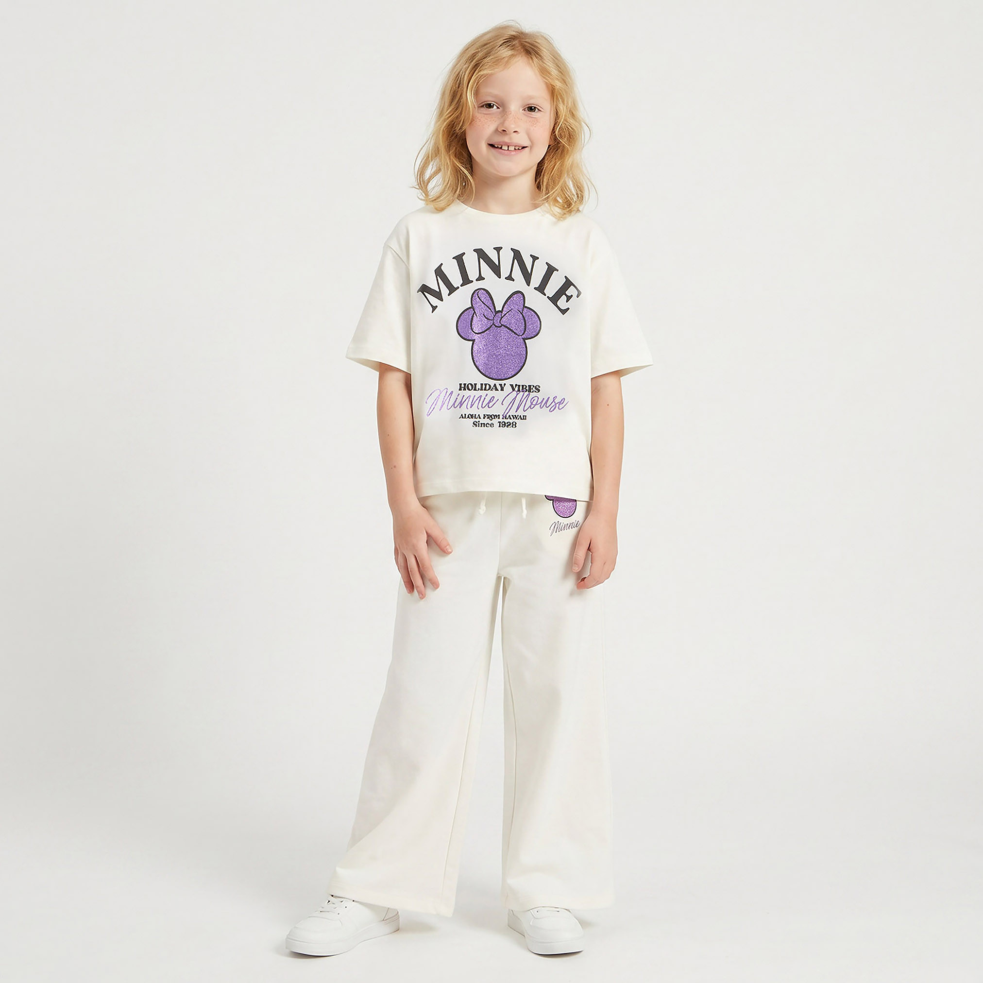 Disney Round Neck Short Sleeves T-shirt with Minnie Mouse Print-girls-clothing-tshirts-image-2