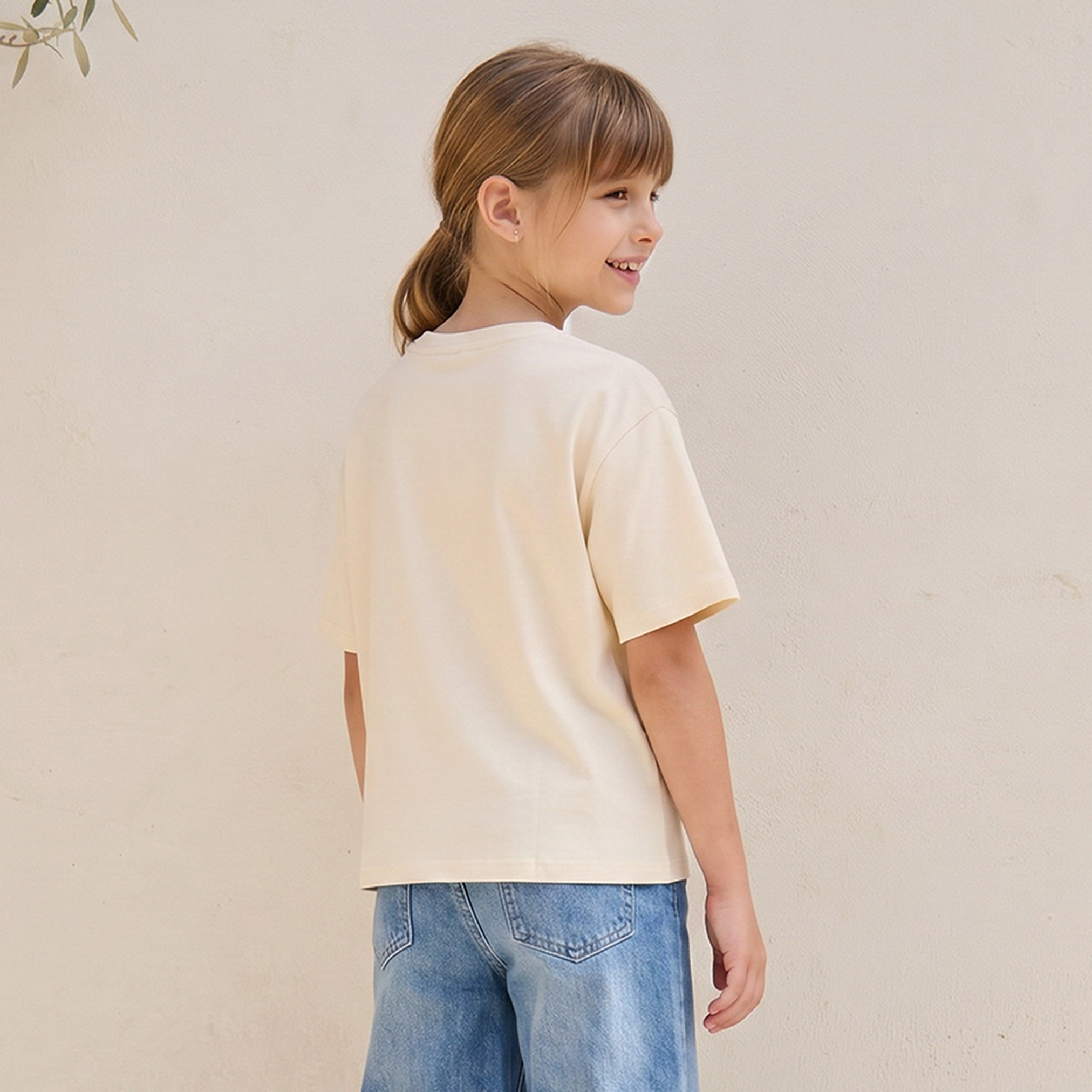 Disney Crew Neck Short Sleeves T-shirt with Angel Print-girls-clothing-tshirts-image-3