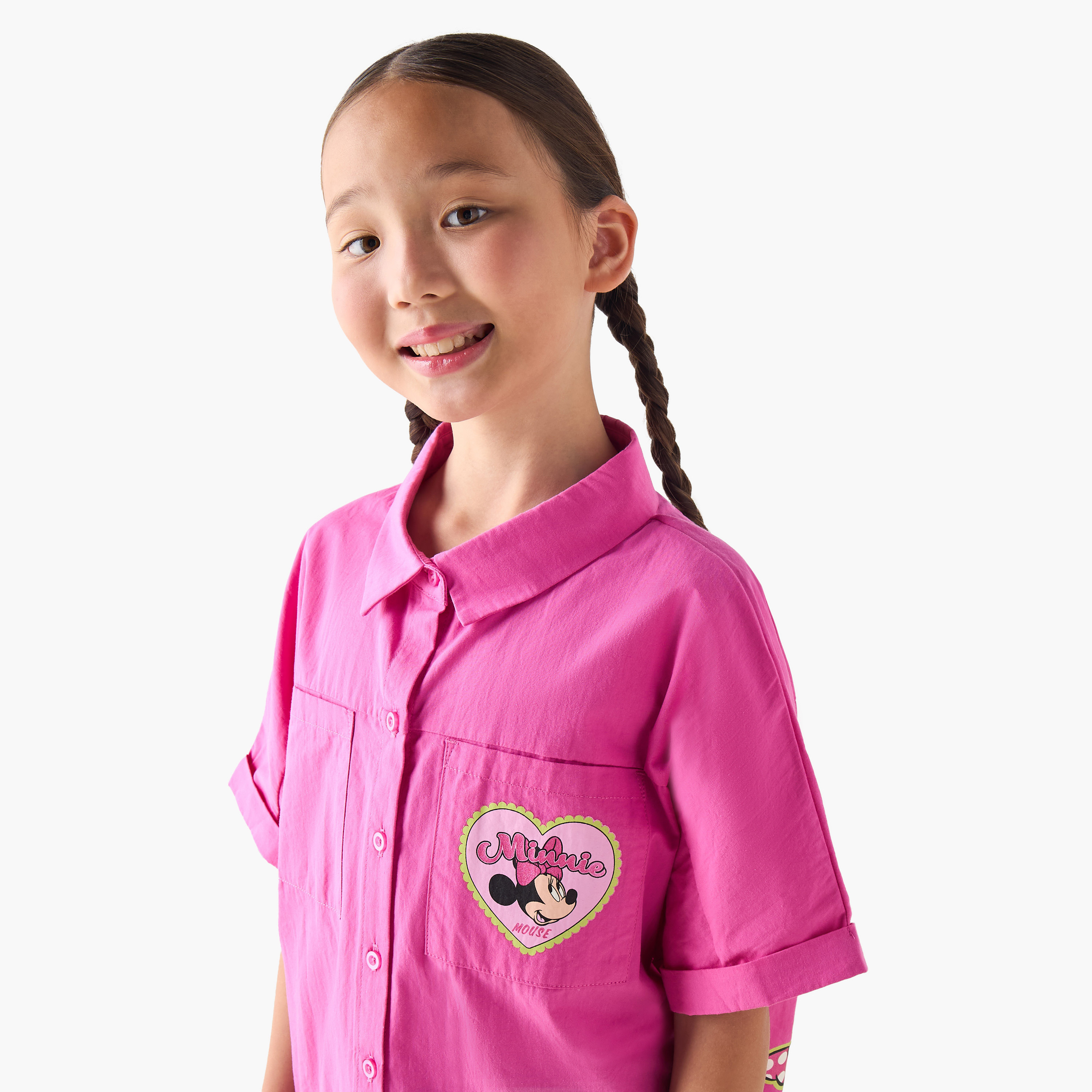 Disney Collared Short Sleeves Shirt with Minnie Mouse Print-girls-clothing-blousesandshirts-image-4