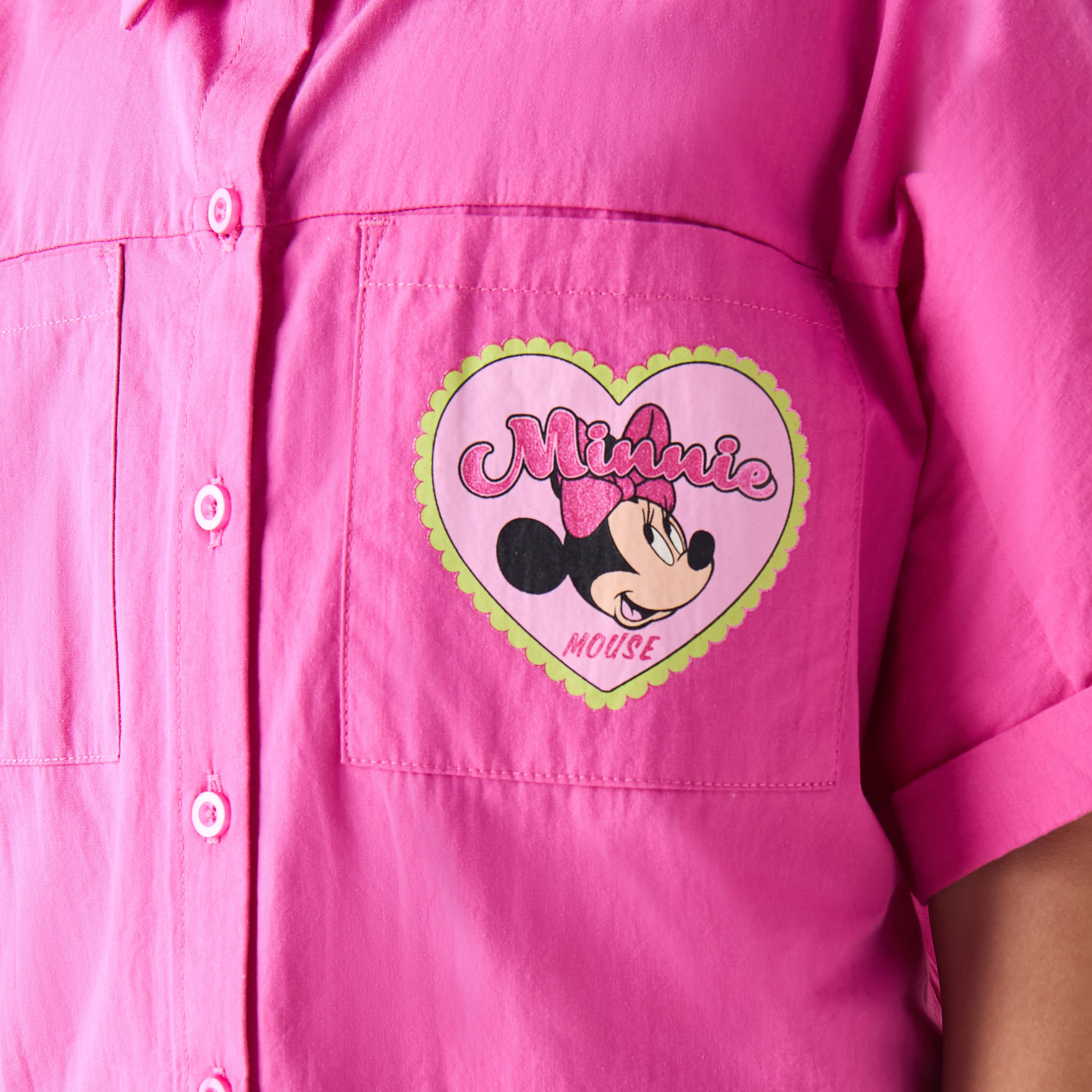 Disney Collared Short Sleeves Shirt with Minnie Mouse Print-girls-clothing-blousesandshirts-image-5
