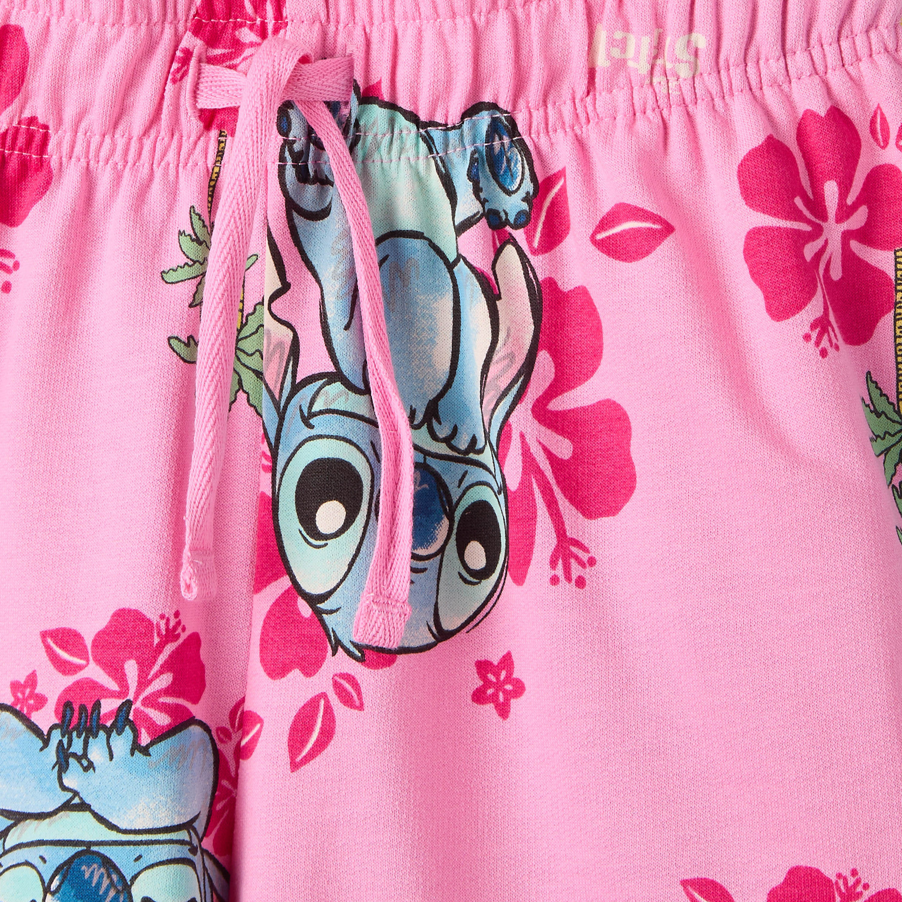Disney Drawstring Waist Shorts with Stitch Print-girls-clothing-bottoms-shorts-image-4