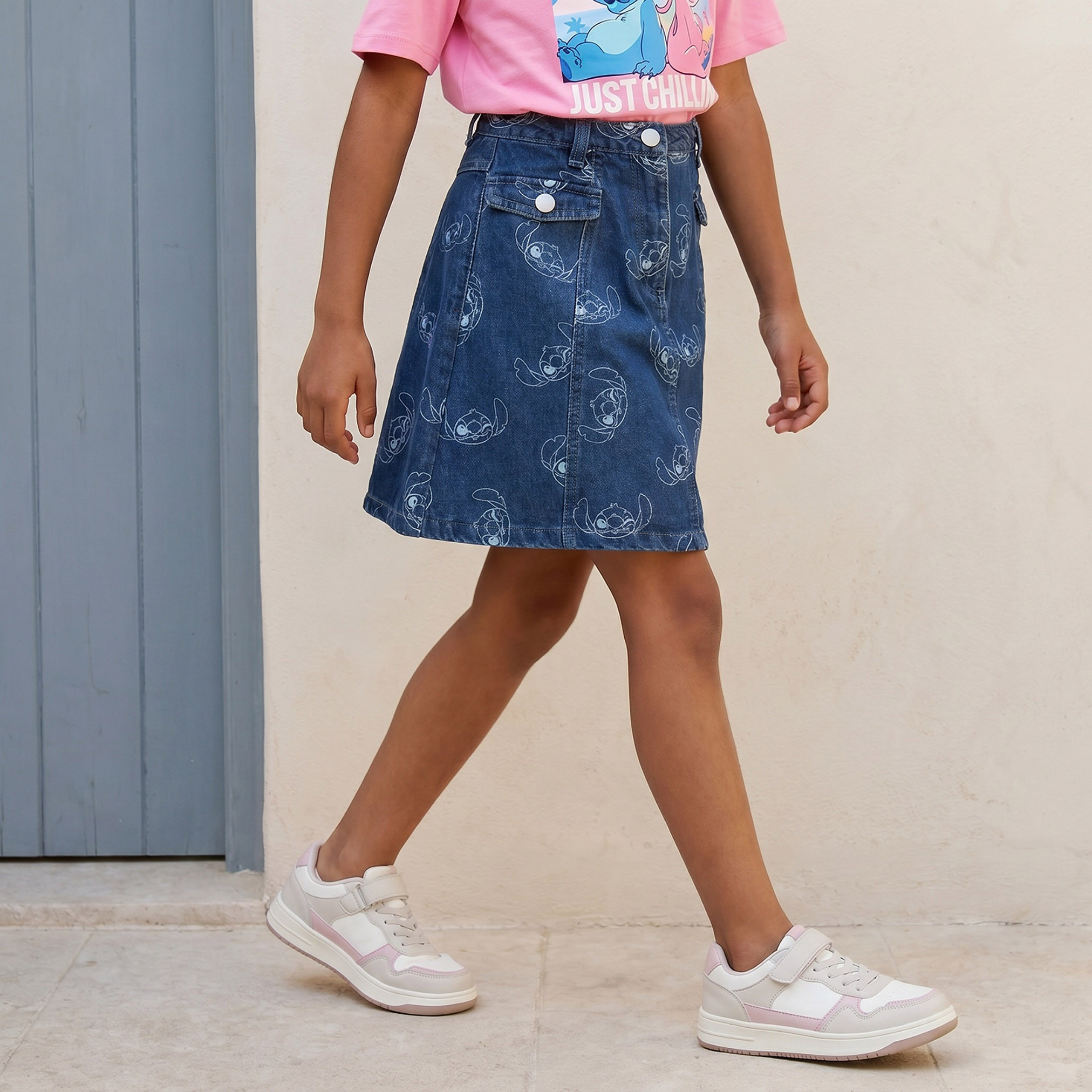 تنورة بطول الركبة وطبعات ستيتش من ديزني-girls-clothing-bottoms-skirts-image-1