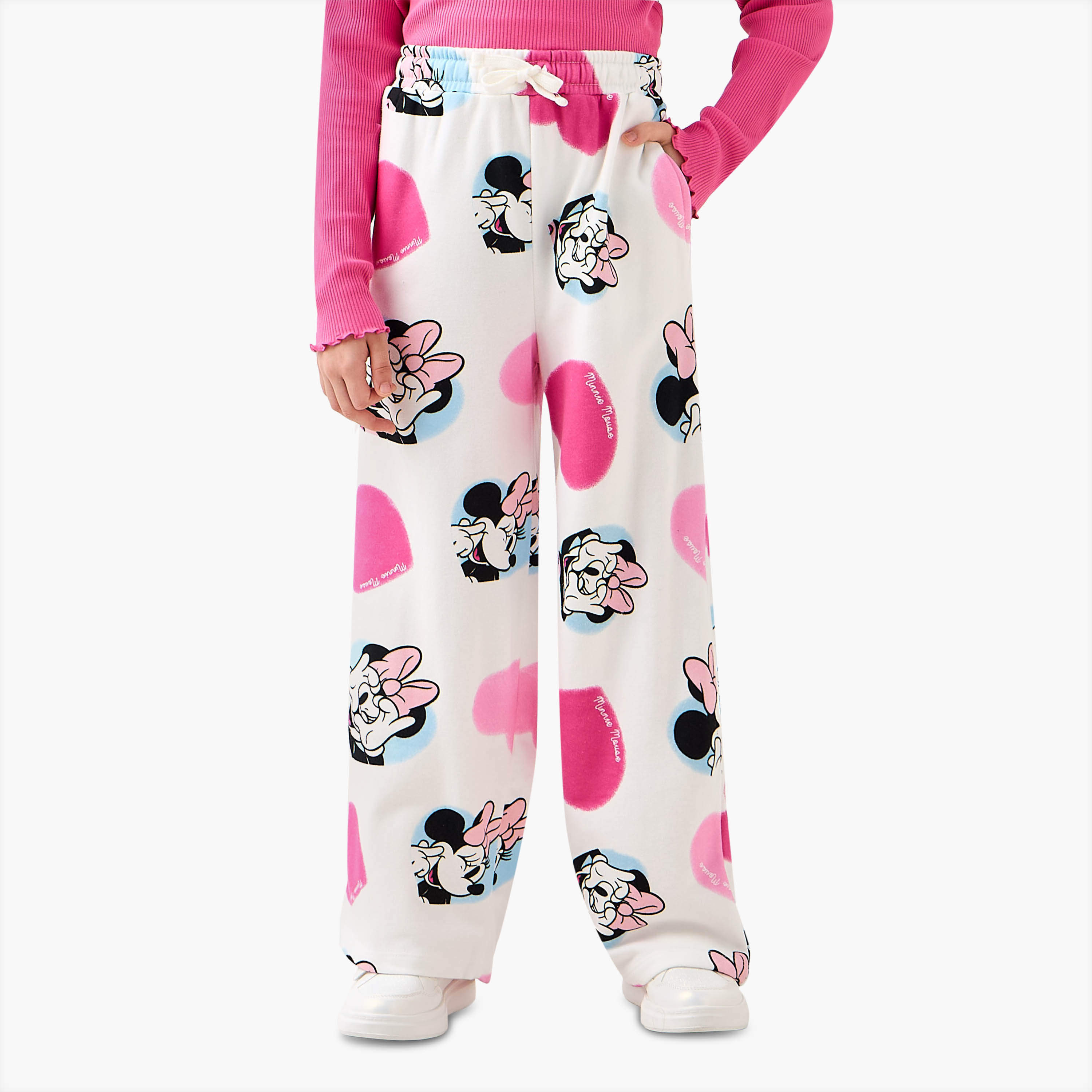 Disney Drawstring Waist Track Pants with Minnie Mouse Print-girls-clothing-bottoms-joggersandtrackpants-image-1