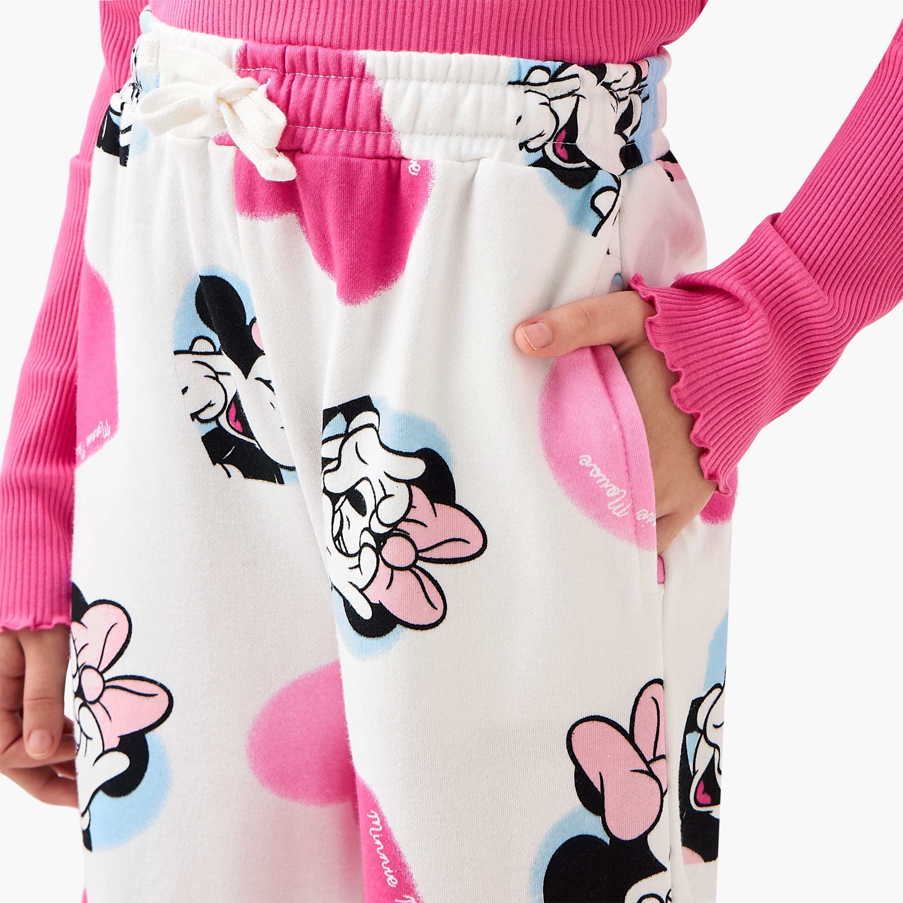 Disney Drawstring Waist Track Pants with Minnie Mouse Print-girls-clothing-bottoms-joggersandtrackpants-image-4