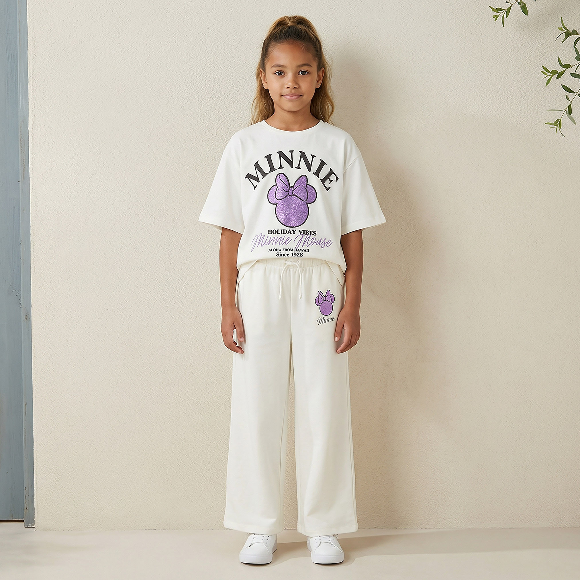 Disney Elasticated Drawstring Waist Track Pants with Minnie Mouse Print-girls-clothing-bottoms-joggersandtrackpants-image-2