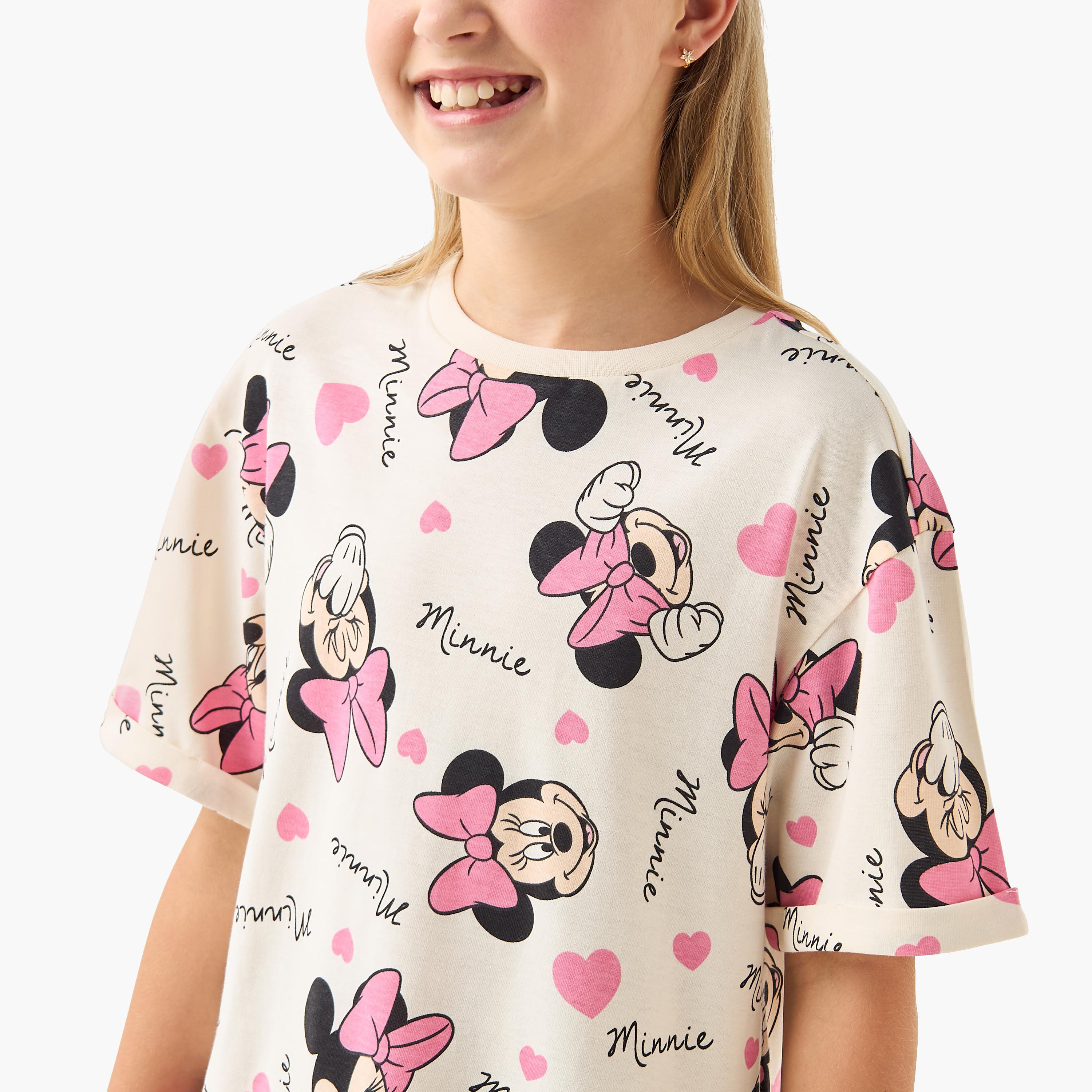 Disney Round Neck Short Sleeve Dress with Minnie Mouse Print-girls-clothing-dressesandjumpsuits-image-4