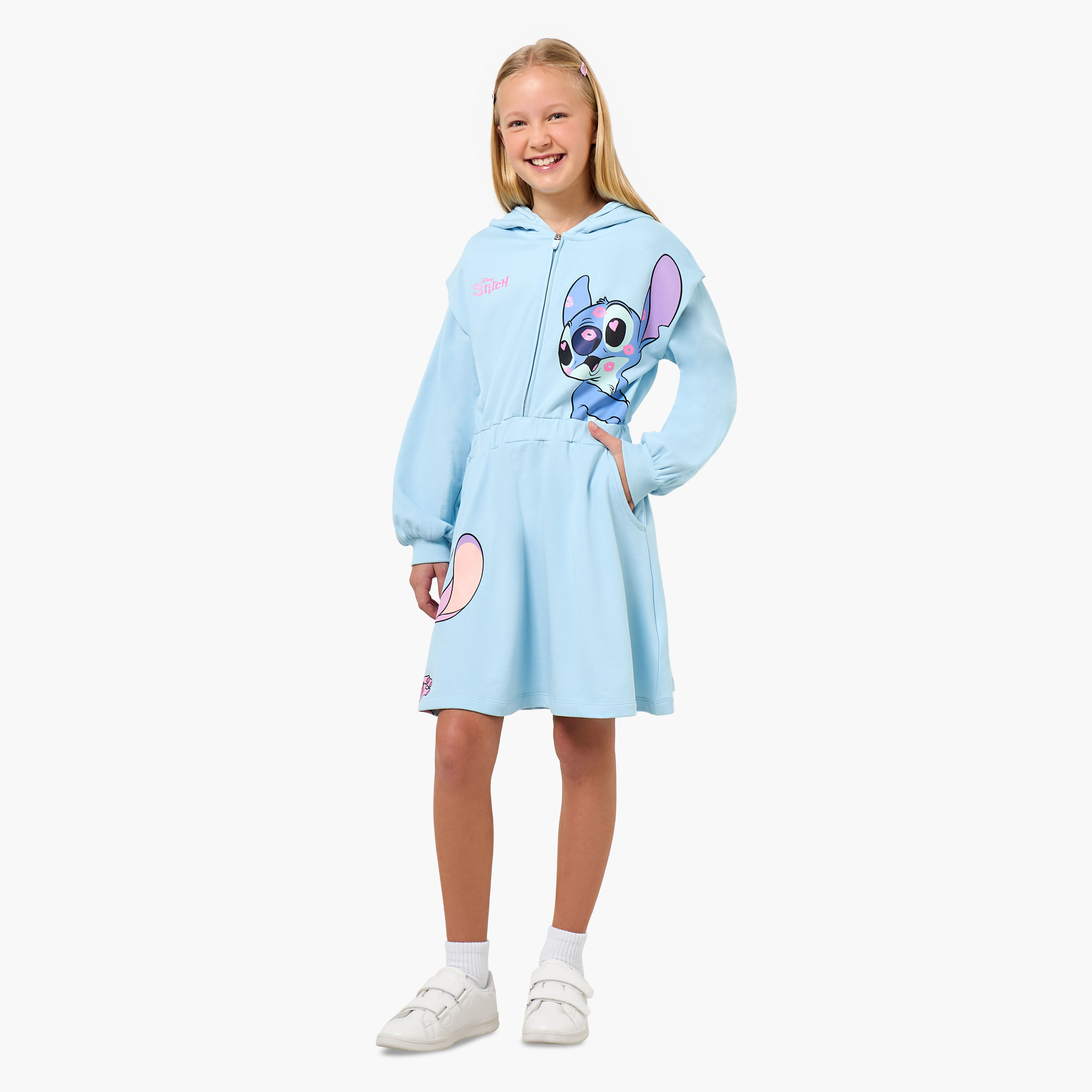 فستان إيه لاين بطول الركبة وبأكمام طويلة وقبعة وطبعات من ديزني-girls-clothing-dressesandjumpsuits-image-2