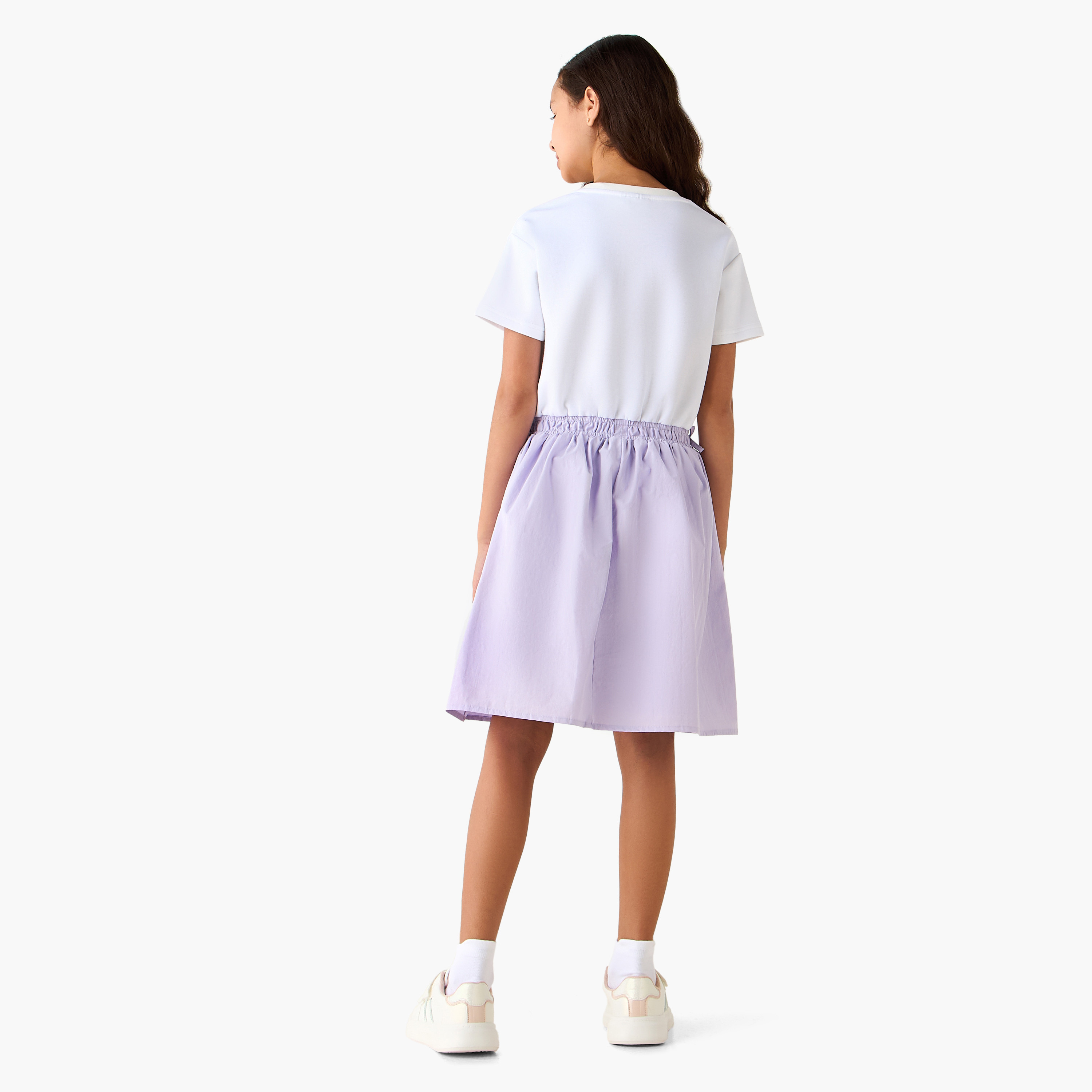 Disney Round Neck Short Sleeves A-Line Dress with Minnie Mouse Print-girls-clothing-dressesandjumpsuits-image-3