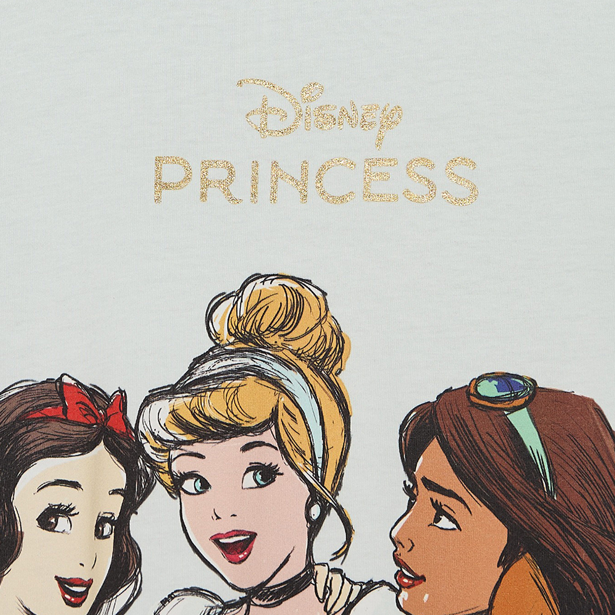 Disney Round Neck Short Sleeves Knee Length A-line Dress with Princess Print-girls-clothing-dressesandjumpsuits-image-4
